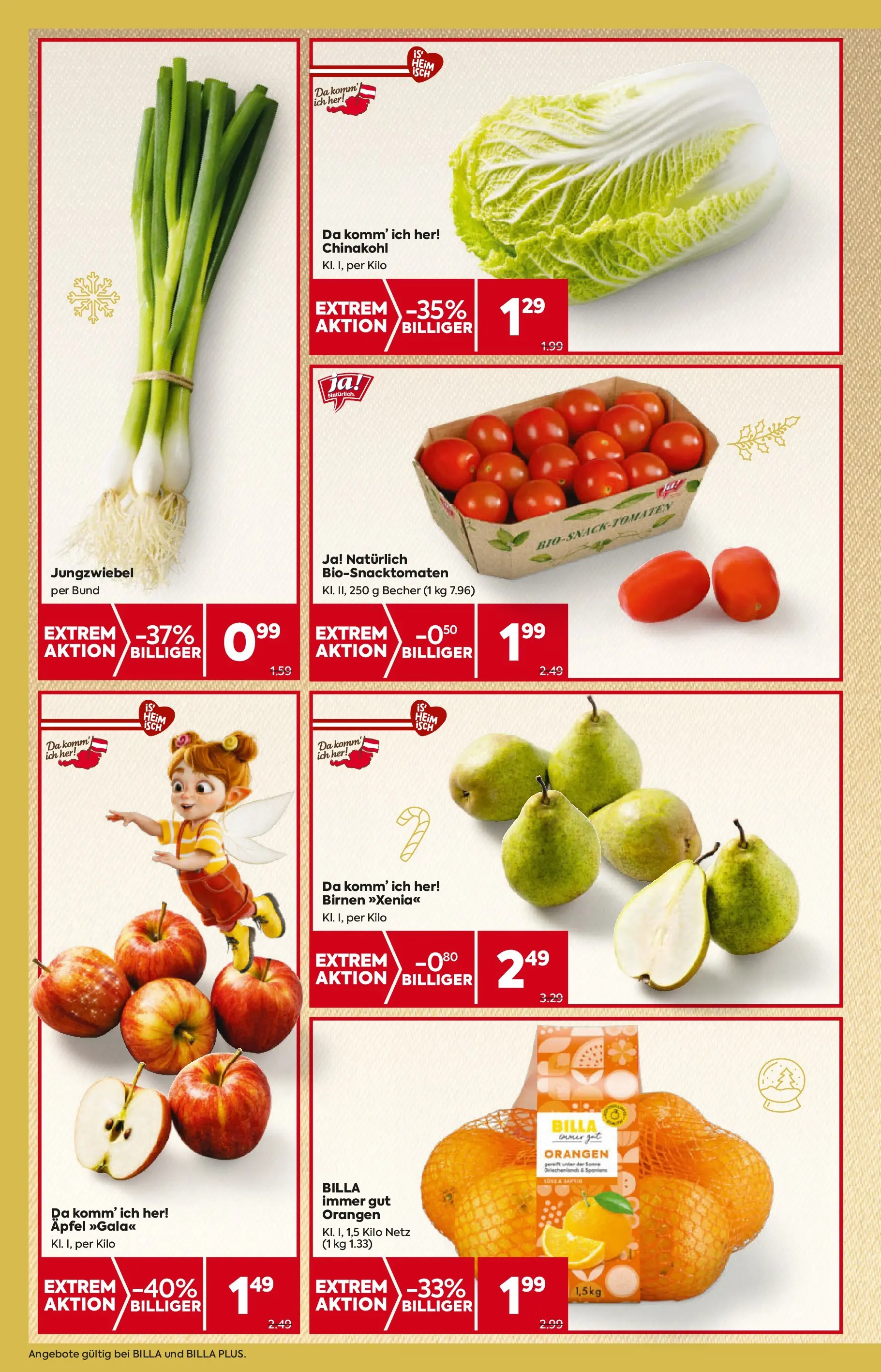 Billa - BILLA: Flugblatt gültig bei BILLA & BILLA PLUS ab 26.11.2025 - Angebote, Prospekt | Seite: 8 | Produkte: Chinakohl, Äpfel, Orangen