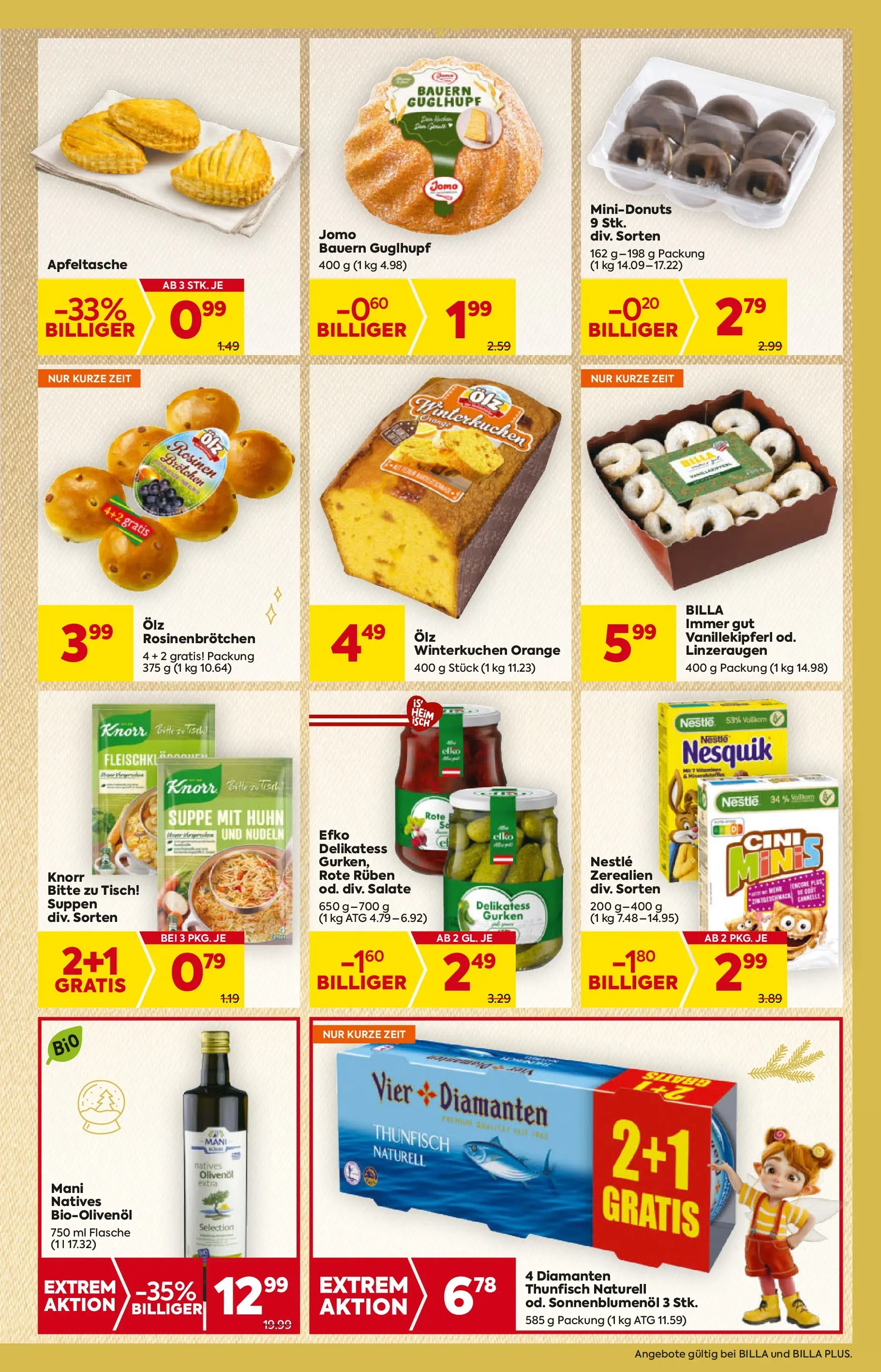 Billa - BILLA: Flugblatt gültig bei BILLA & BILLA PLUS ab 26.11.2025 - Angebote, Prospekt | Seite: 13 | Produkte: Gurken, Rosinen, Tisch, Nudeln