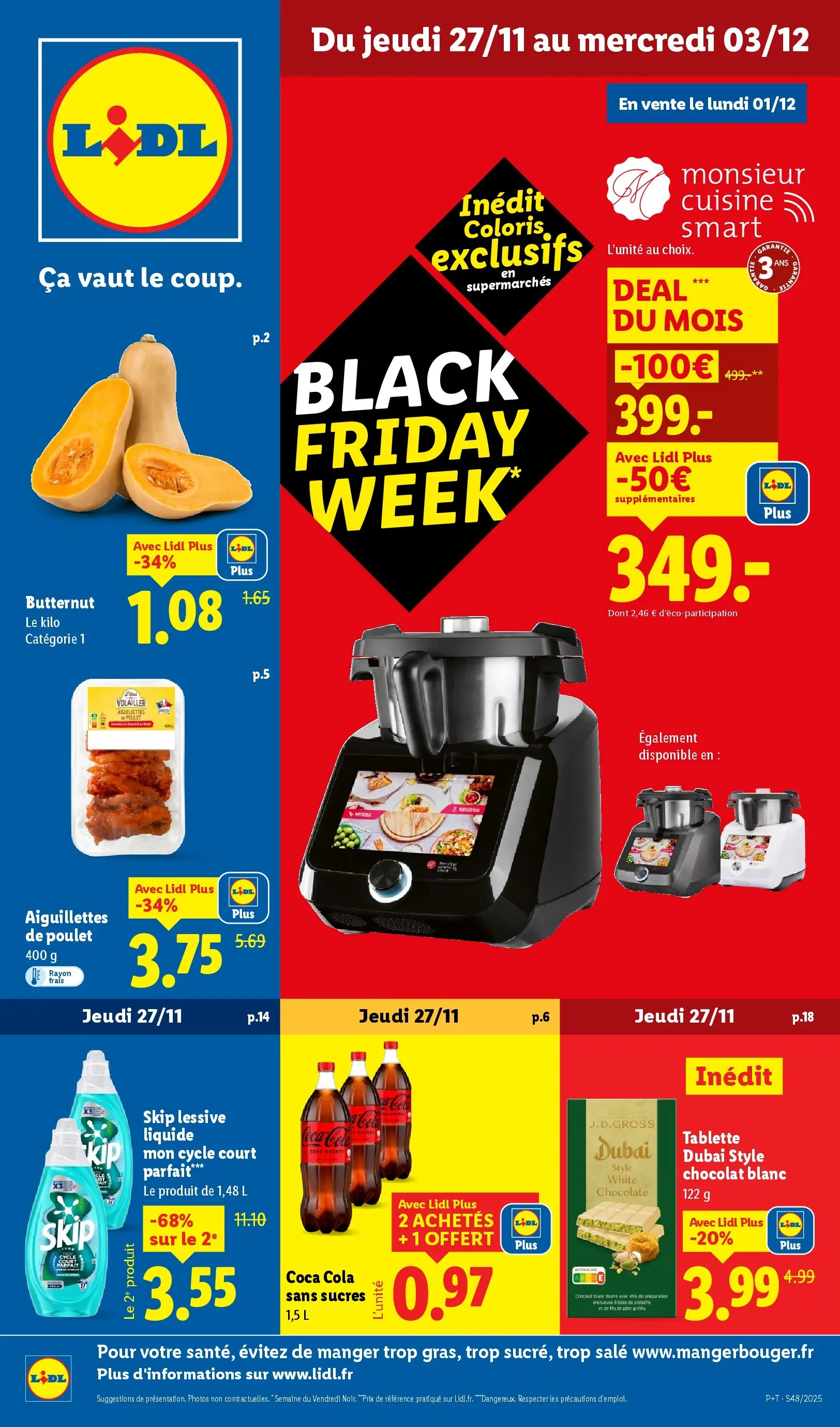 Catalogue LIDL du 26/11/2025 | Promo prospectus en ligne | Page: 1 | Produits: Tablette, Détergent, Butternut, Coca cola