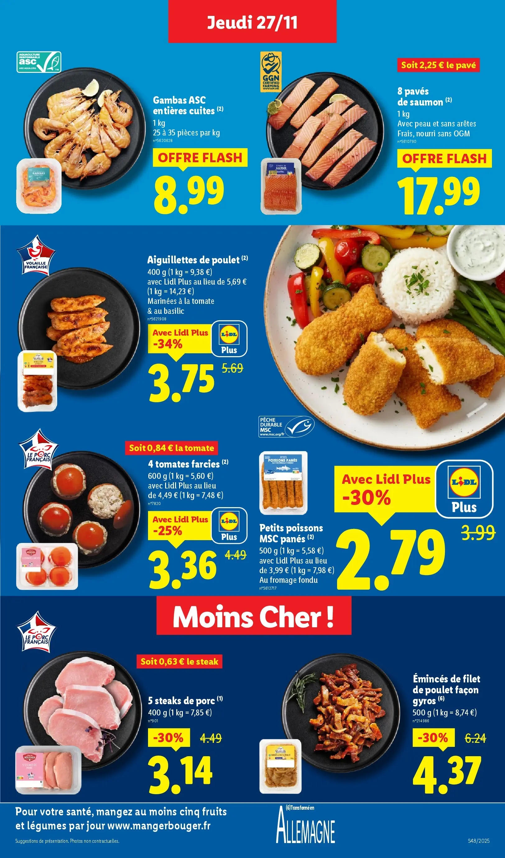 Catalogue LIDL du 26/11/2025 | Promo prospectus en ligne | Page: 7 | Produits: Volaille, Fromage, Tomates, Saumon