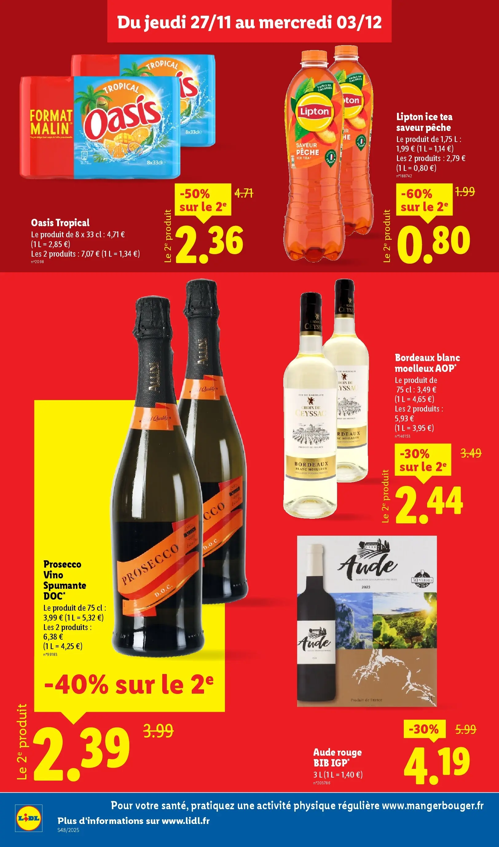 Catalogue LIDL du 26/11/2025 | Promo prospectus en ligne | Page: 14 | Produits: Pêche, Oasis tropical, Prosecco
