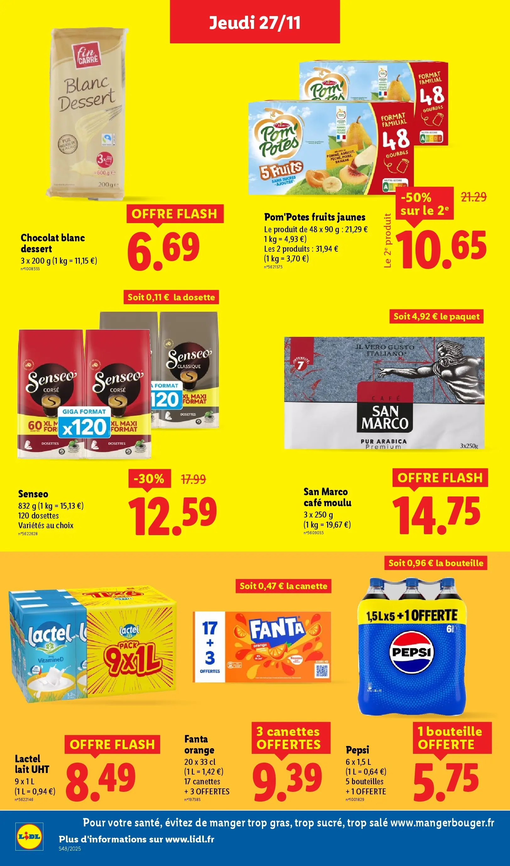 Catalogue LIDL du 26/11/2025 | Promo prospectus en ligne | Page: 18 | Produits: Pom'potes, San Marco Café, Lait, Café