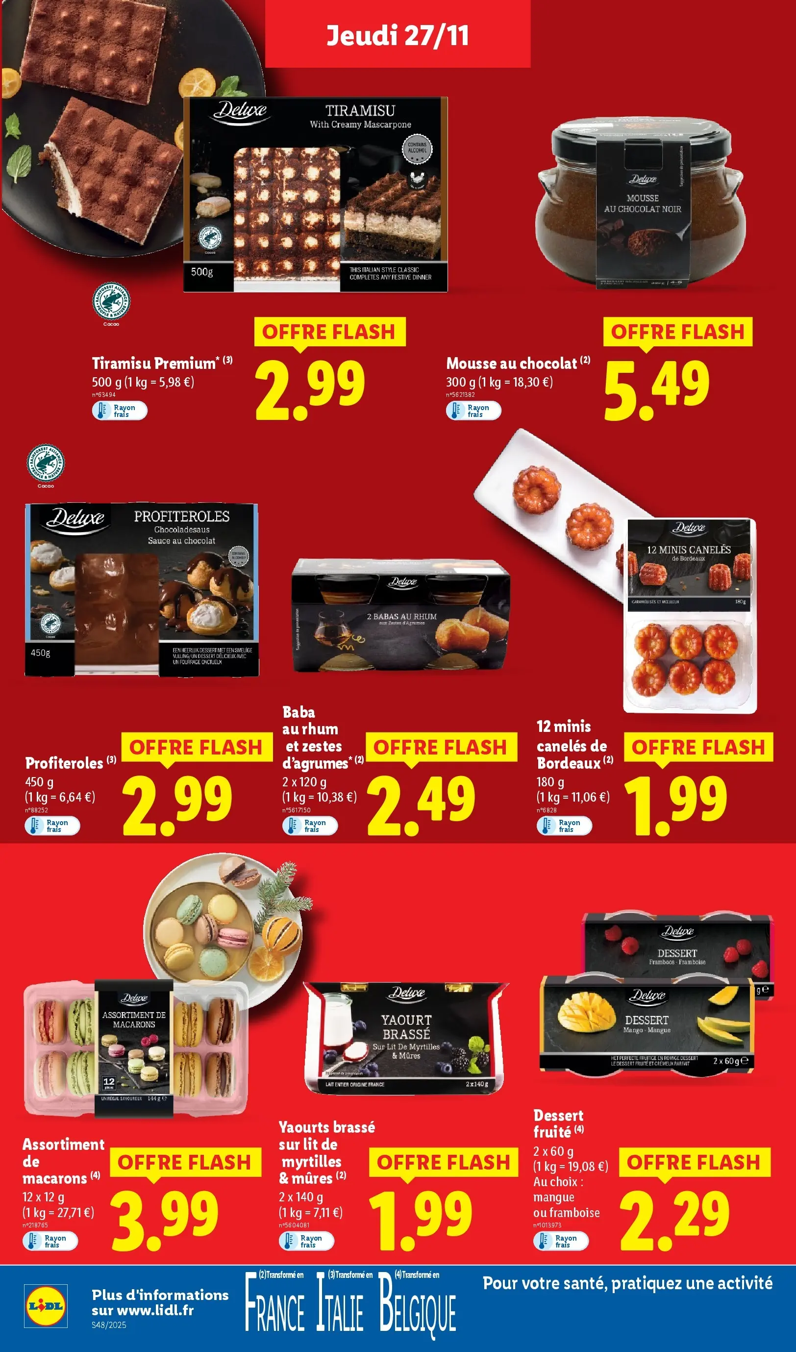 Catalogue LIDL du 26/11/2025 | Promo prospectus en ligne | Page: 24 | Produits: Lait entier, Mousse, Rhum, Mascarpone