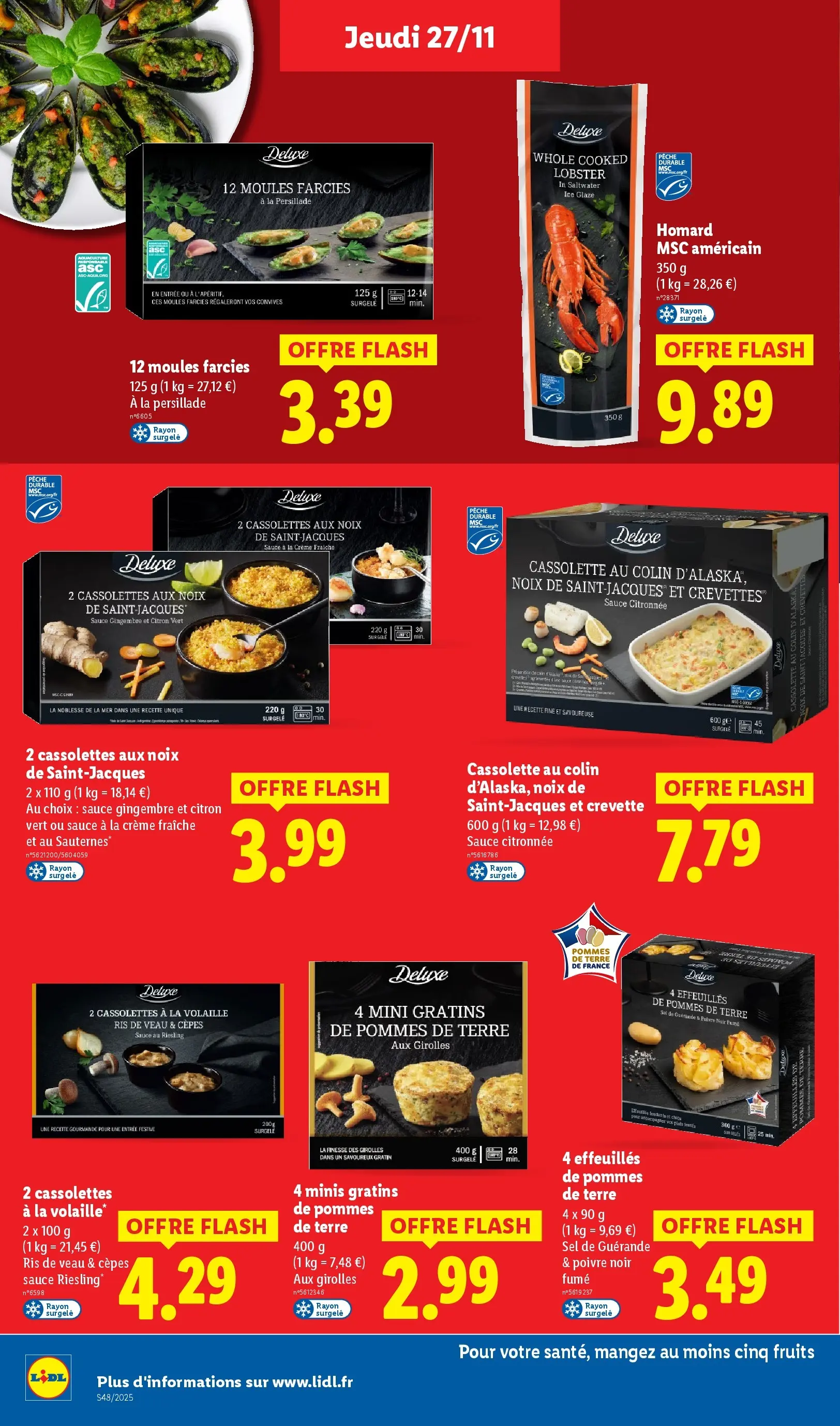 Catalogue LIDL du 26/11/2025 | Promo prospectus en ligne | Page: 26 | Produits: Pêche, Volaille, Crevettes, Crème fraiche