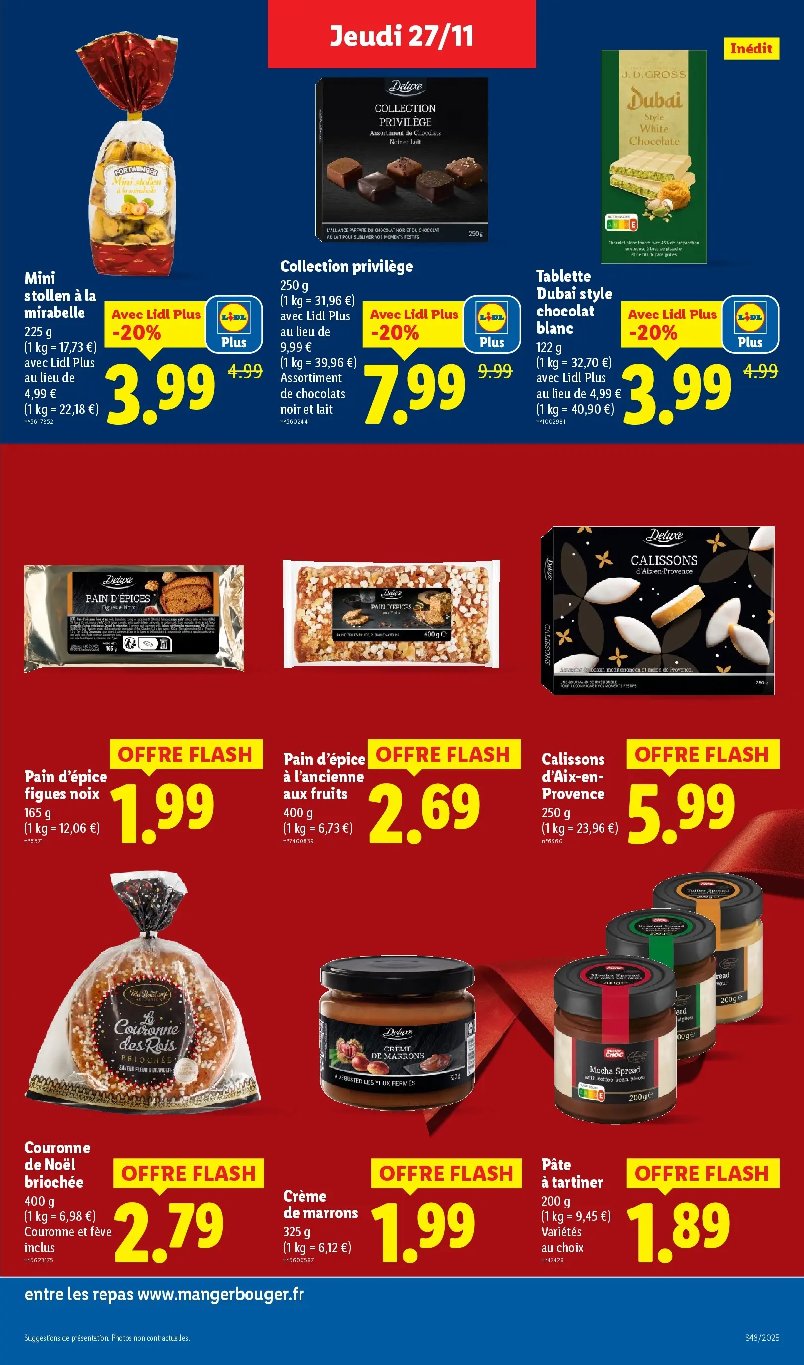 Catalogue LIDL du 26/11/2025 | Promo prospectus en ligne | Page: 29 | Produits: Tablette, Pâte à tartiner, Lait, Amandes