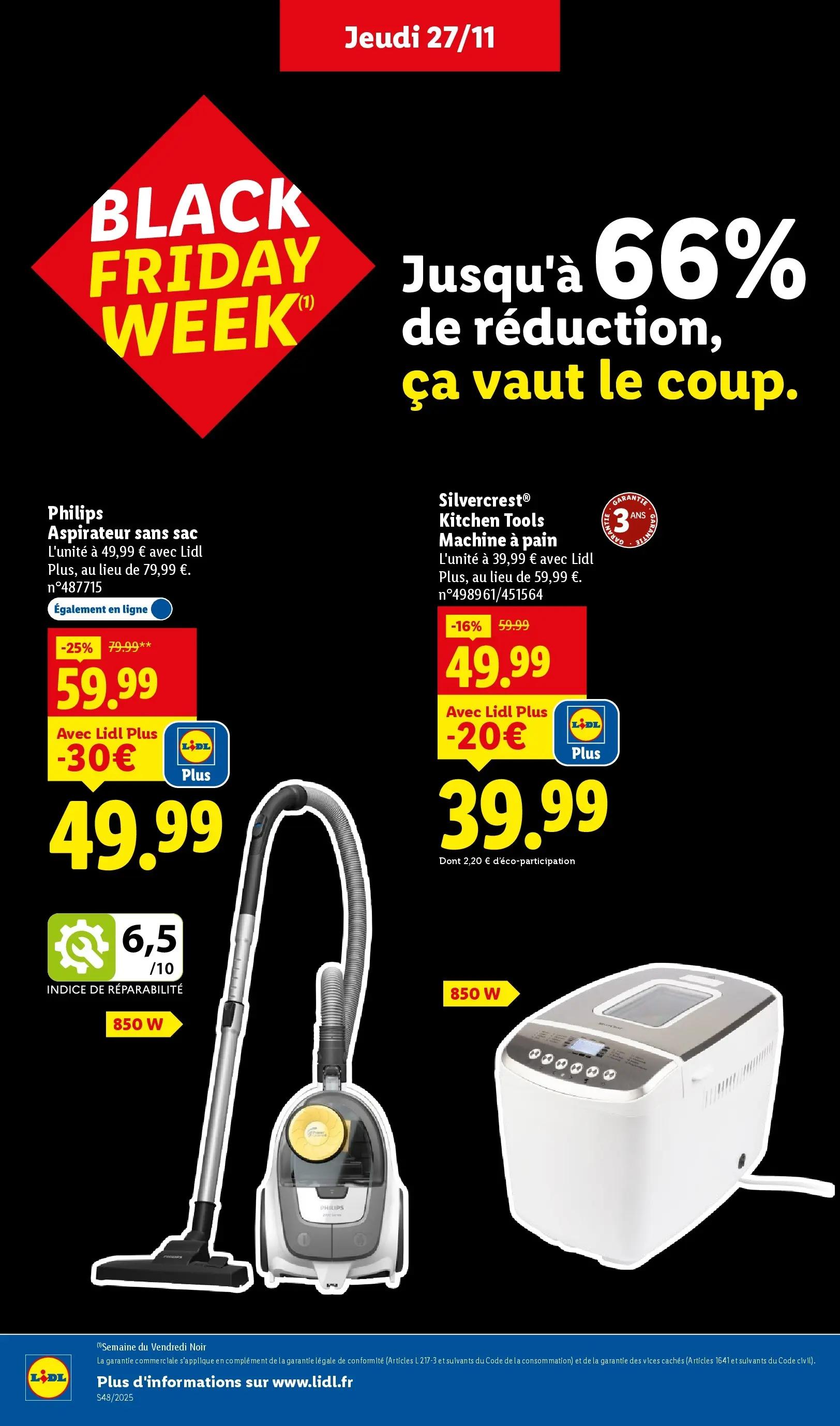 Catalogue LIDL du 26/11/2025 | Promo prospectus en ligne | Page: 44 | Produits: Sac, Aspirateur sans sac, Aspirateur, Pain