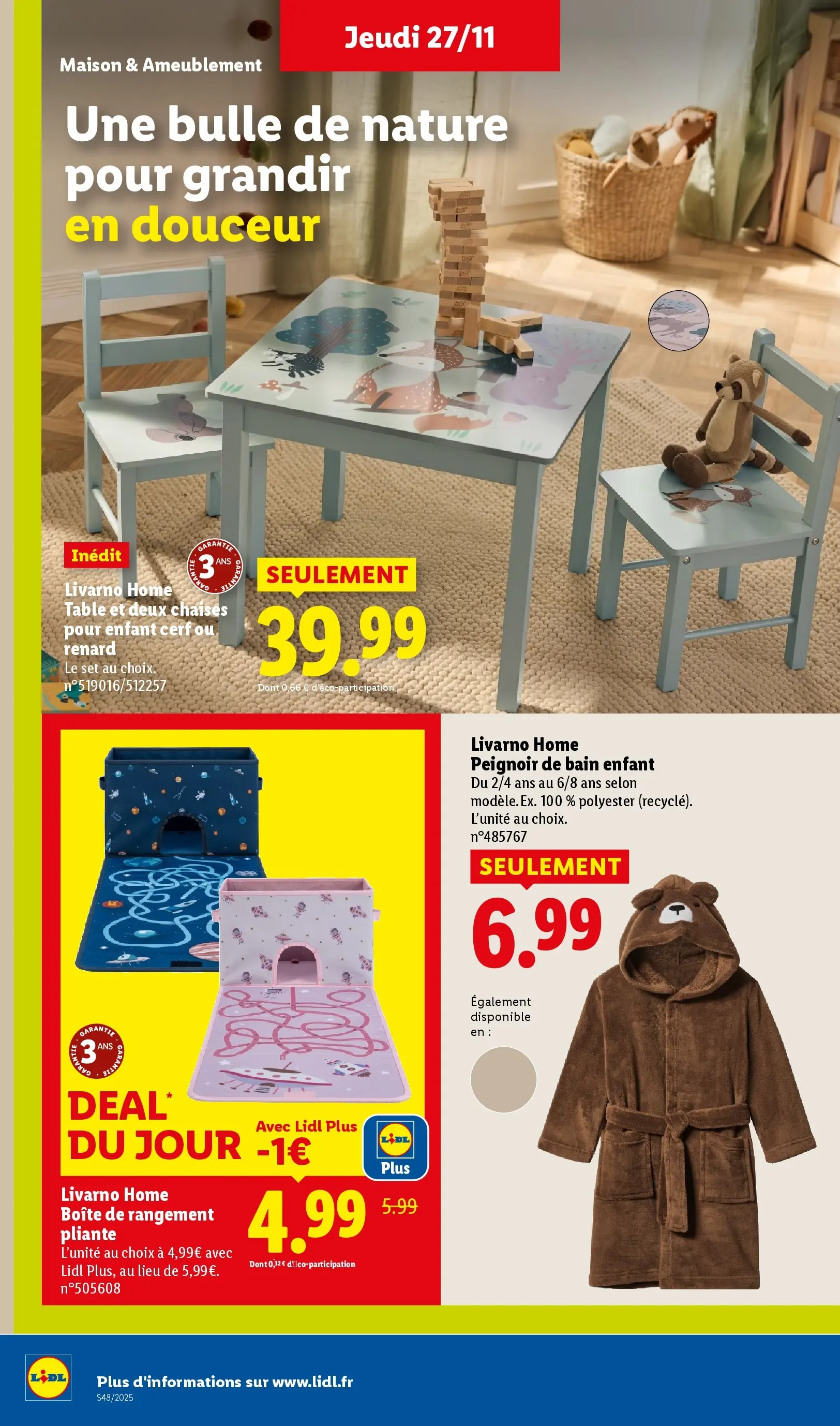Catalogue LIDL du 26/11/2025 | Promo prospectus en ligne | Page: 50 | Produits: Peignoir, Table, Peignoir de bain, Boîte de rangement