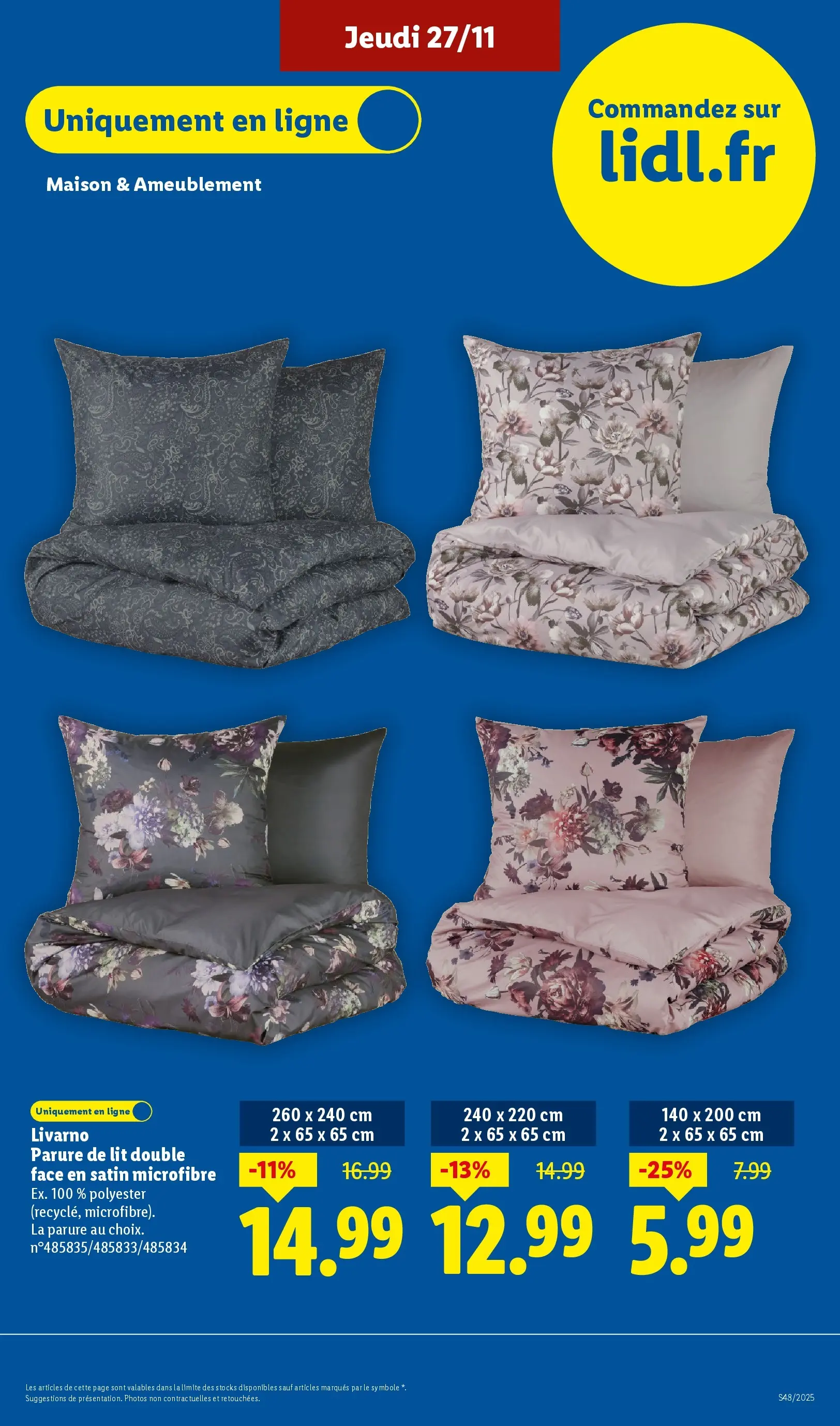 Catalogue LIDL du 26/11/2025 | Promo prospectus en ligne | Page: 65 | Produits: Parure de lit, Lit
