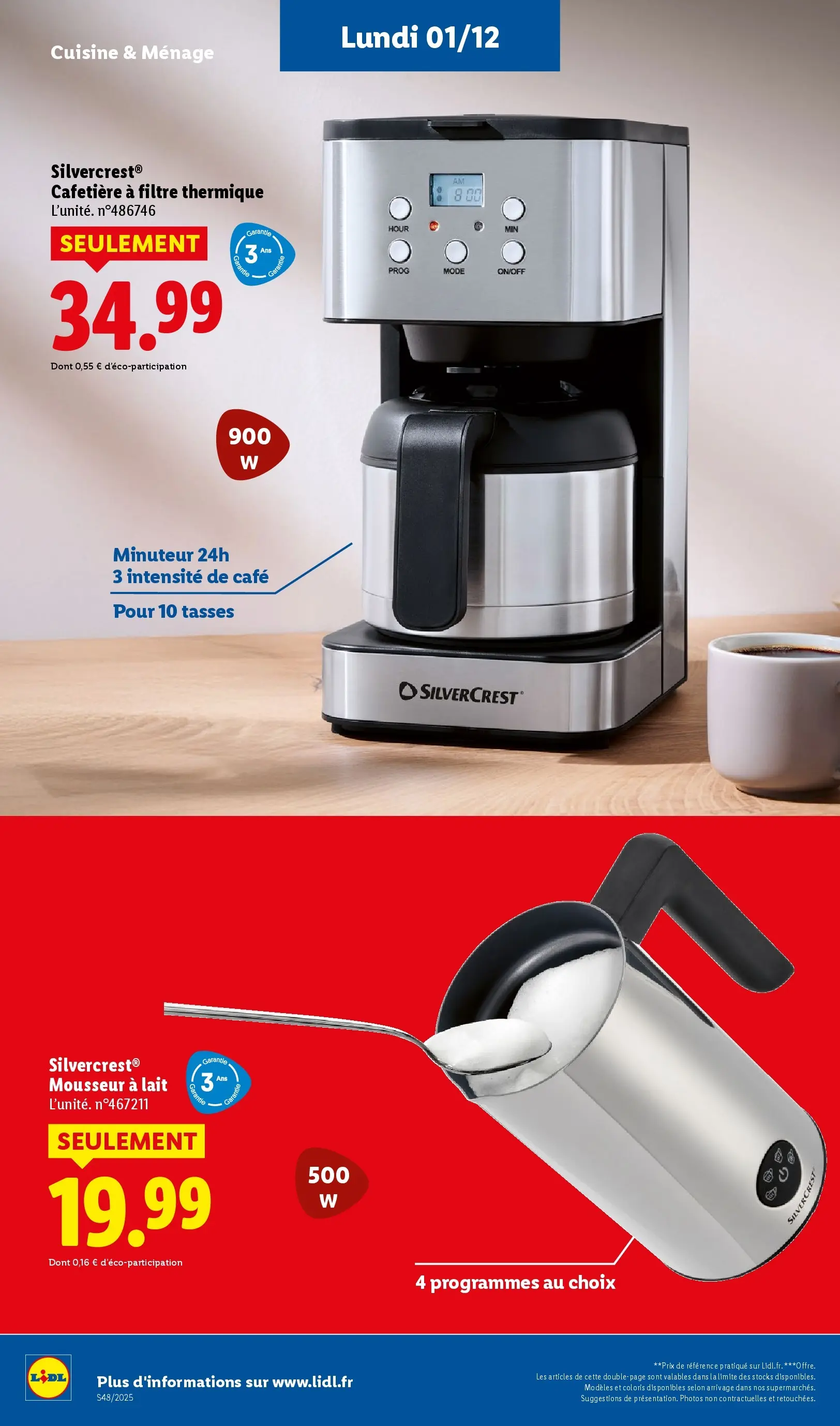 Catalogue LIDL du 26/11/2025 | Promo prospectus en ligne | Page: 74 | Produits: Filtre, Lait, Café, Tasses