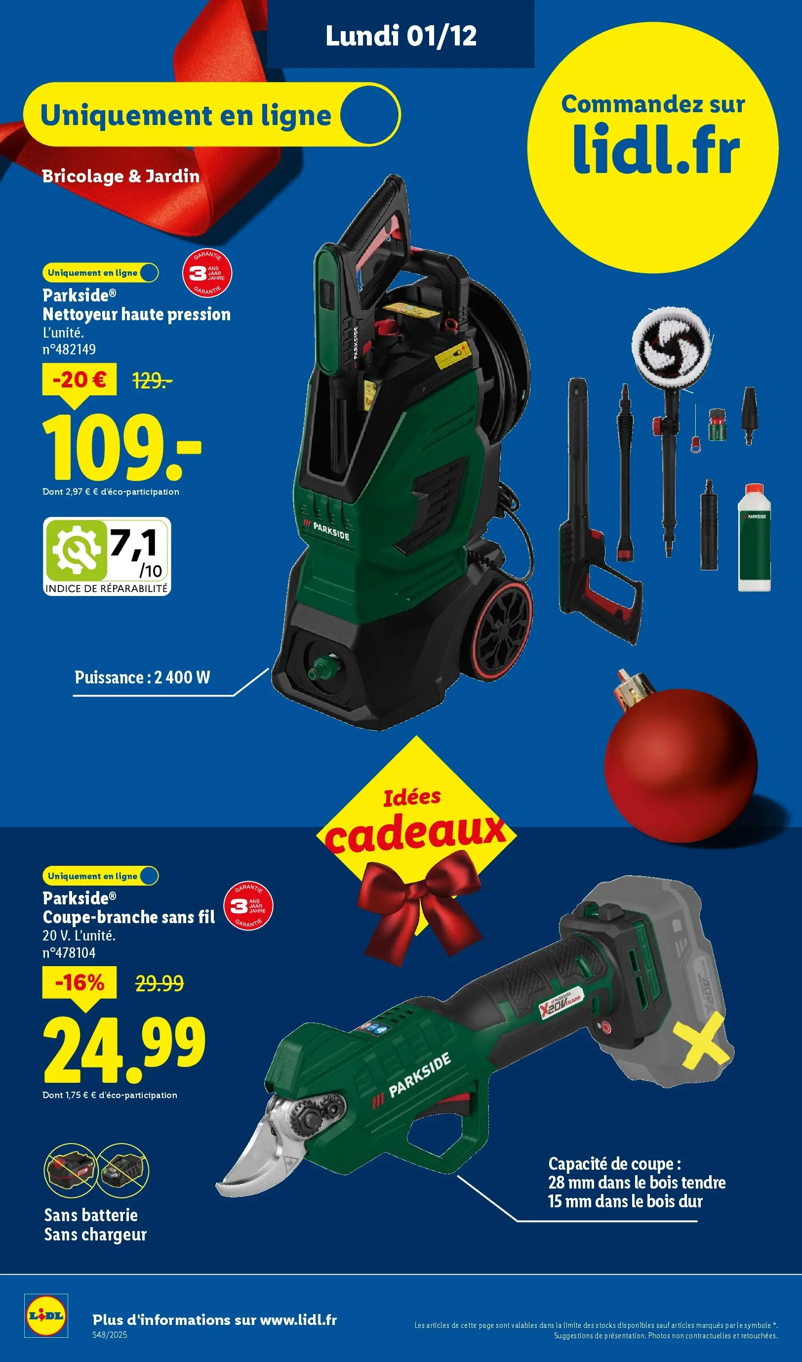 Catalogue LIDL du 26/11/2025 | Promo prospectus en ligne | Page: 88 | Produits: Nettoyeur haute pression, Batterie