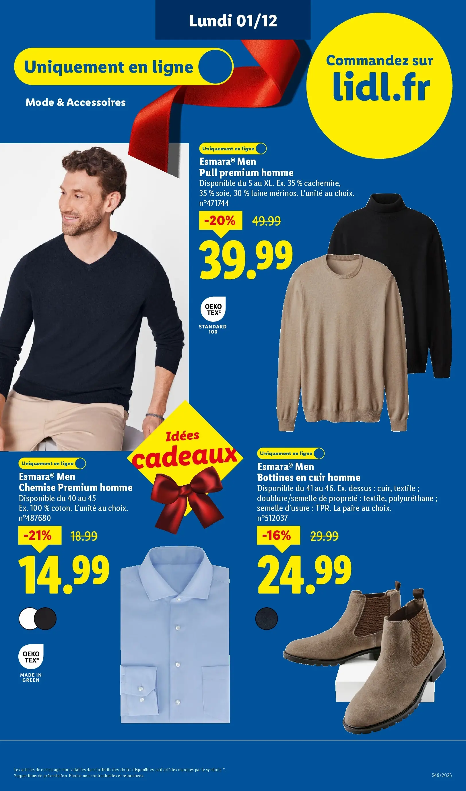Catalogue LIDL du 26/11/2025 | Promo prospectus en ligne | Page: 93 | Produits: Bottines, Chemise, Pull