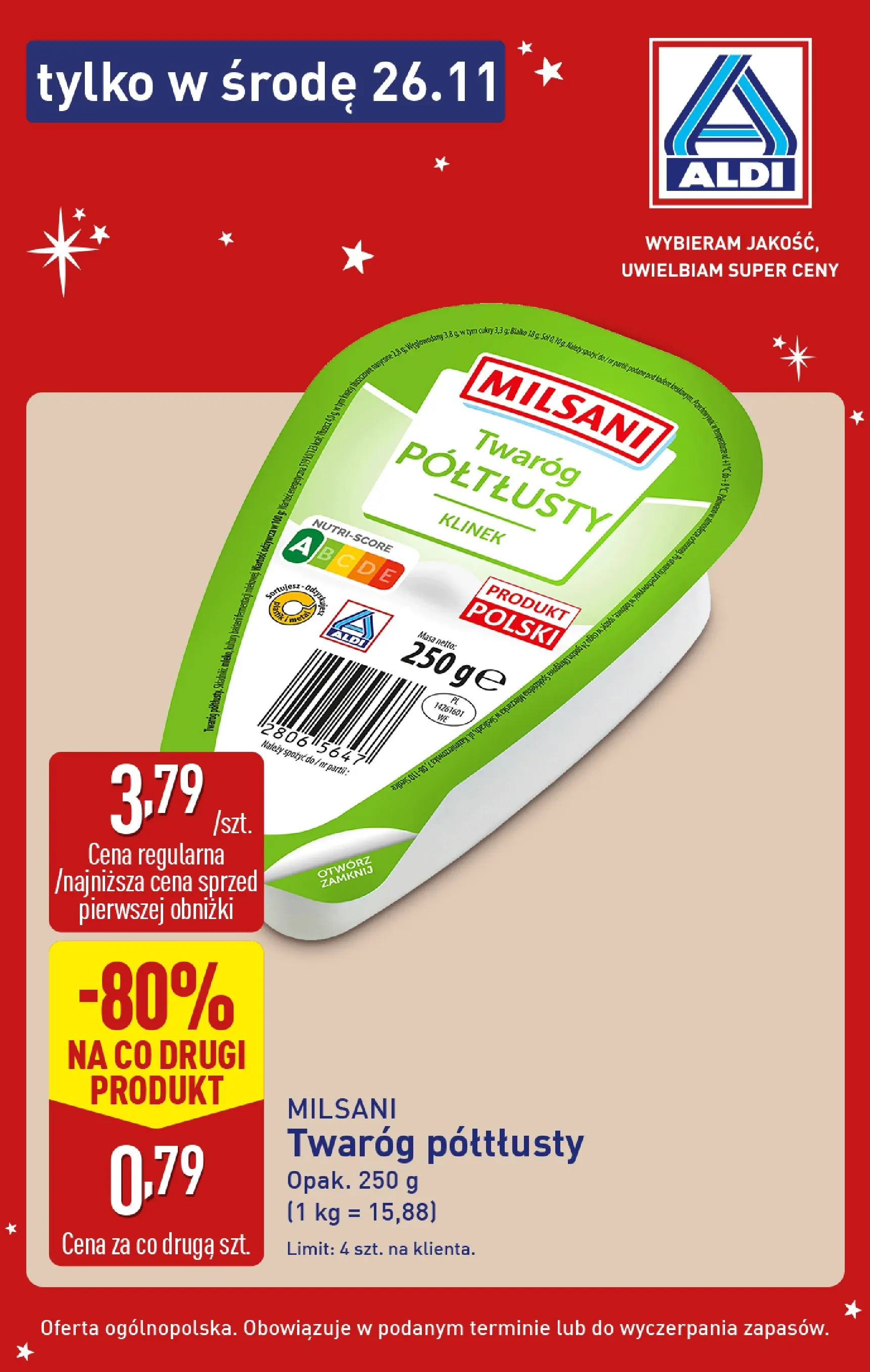 Aldi Gazetka - Tylko w środę od 26.11.2025 - Ulotka PDF, promocje | Strona: 4 | Produkty: Twaróg półtłusty, Twaróg, Sól
