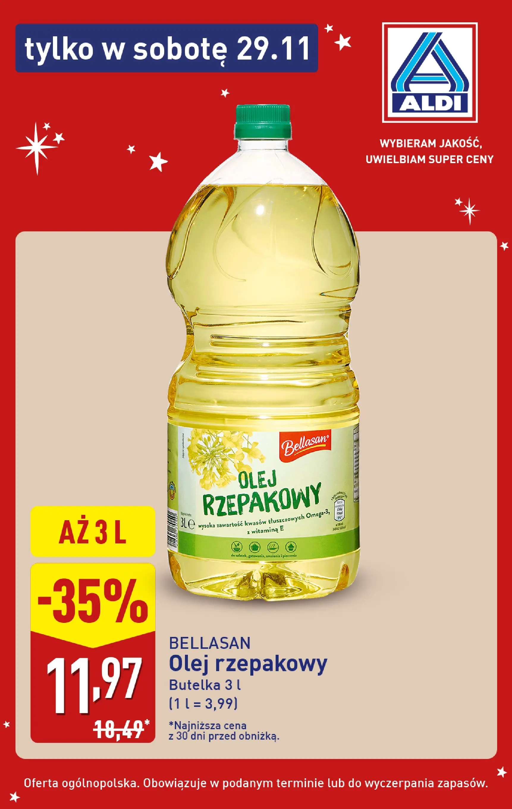 Aldi - Super oferty na sobotę 29.11 w ALDI od 28.11.2025 - Ulotka PDF, promocje | Strona: 2 | Produkty: Olej rzepakowy, Olej