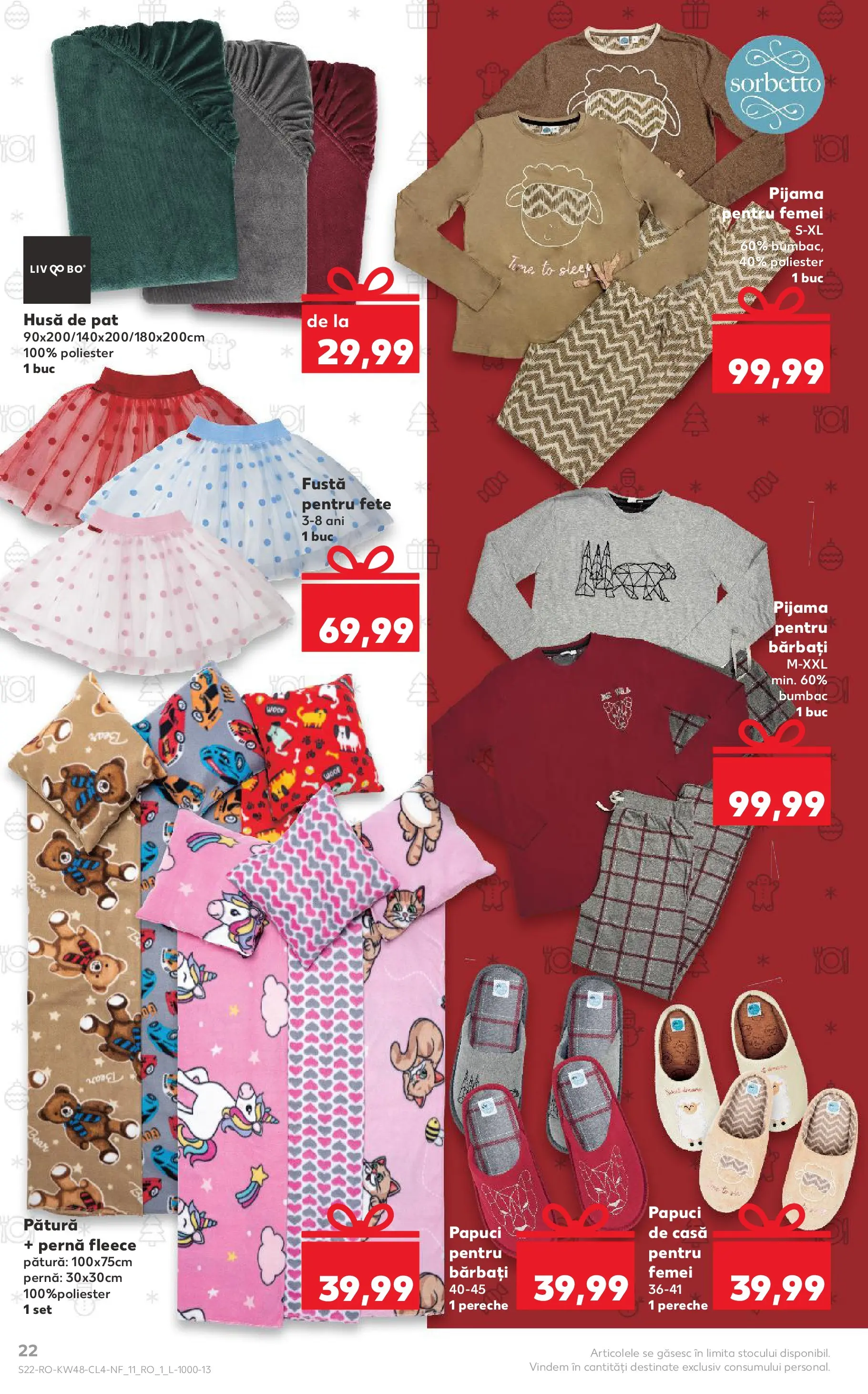 Catalog Kaufland - Zalau 25.11.2025 - Revista si Oferta | Pagină: 22 | Produse: Pat, Pernă, Pătură, Papuci