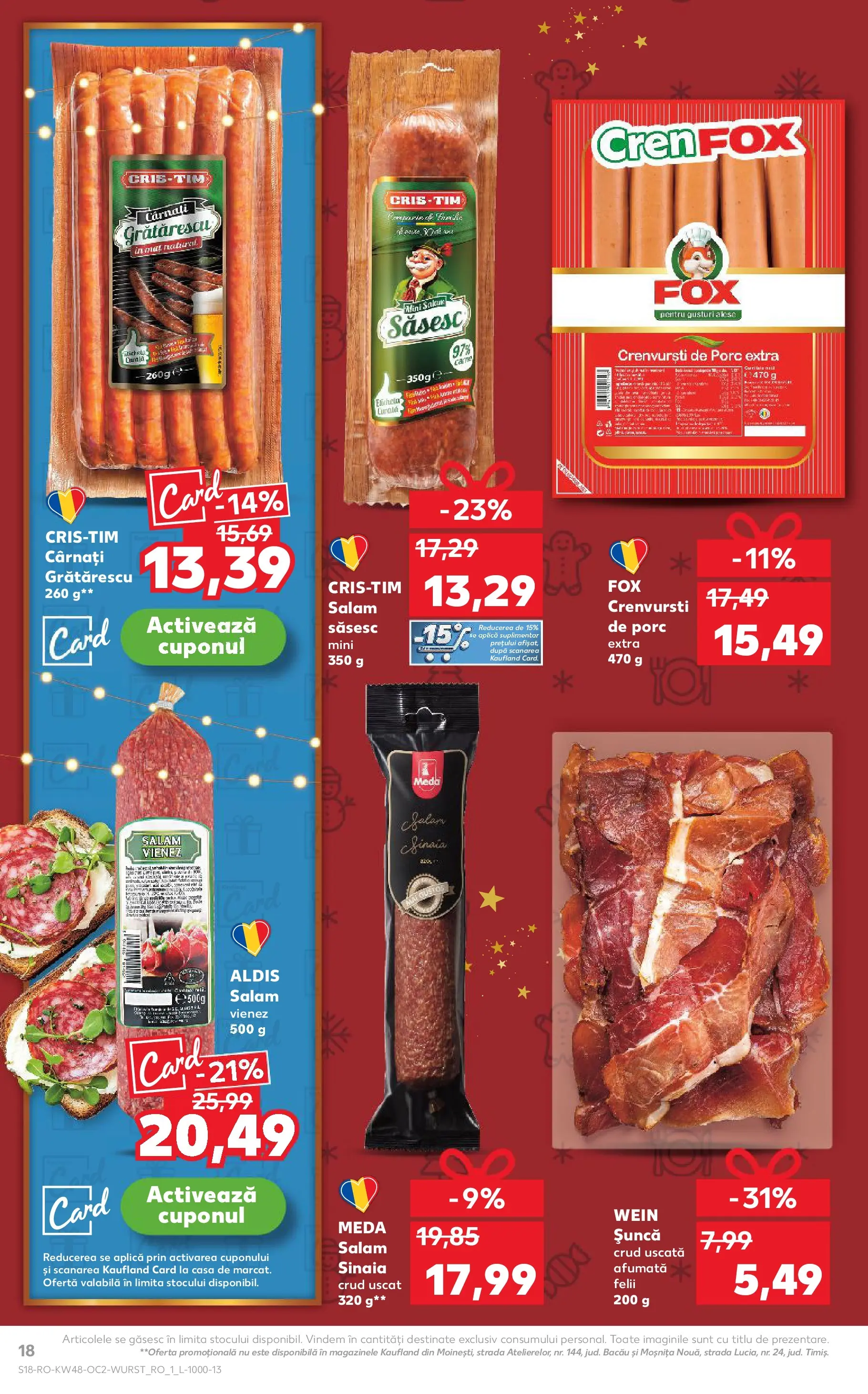 Catalog Kaufland - Domnesti 25.11.2025 - Revista si Oferta | Pagină: 18 | Produse: Crenvurști, Salam, Șuncă, Cârnați