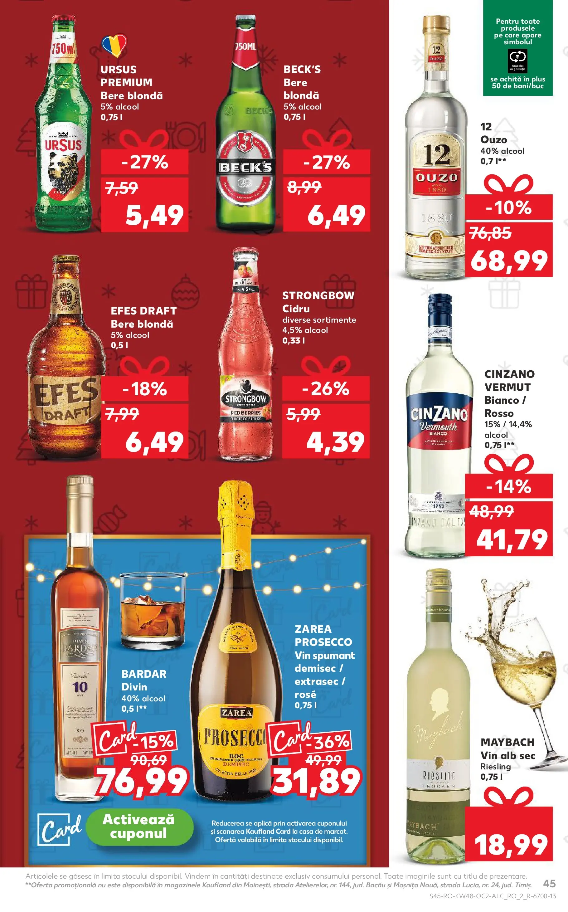 Catalog Kaufland - Comarnic 25.11.2025 - Revista si Oferta | Pagină: 45 | Produse: Prosecco, Vin, Bere