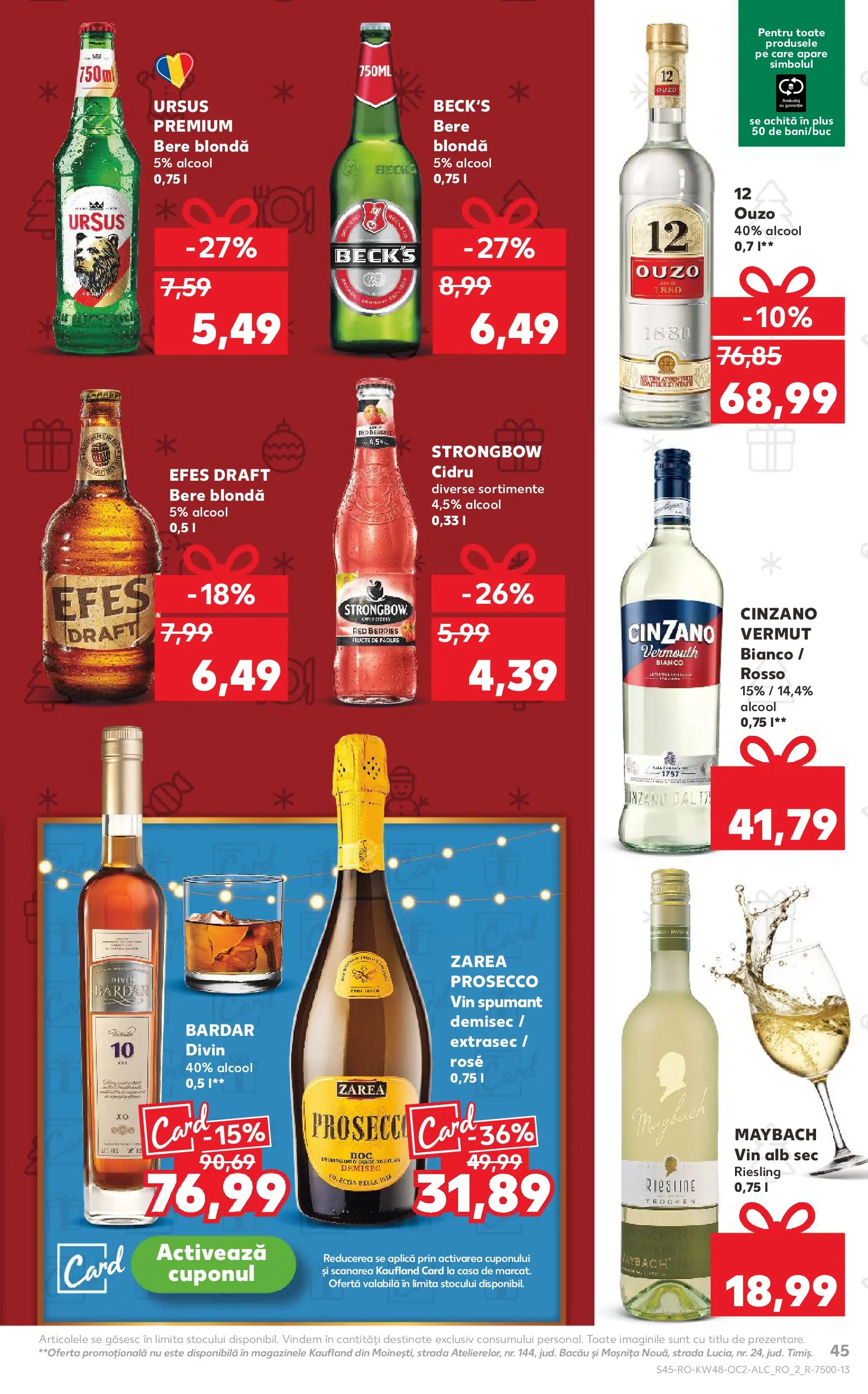 Catalog Kaufland - Viseu de Sus 26.11.2025 - Revista si Oferta | Pagină: 45 | Produse: Prosecco, Vin, Bere