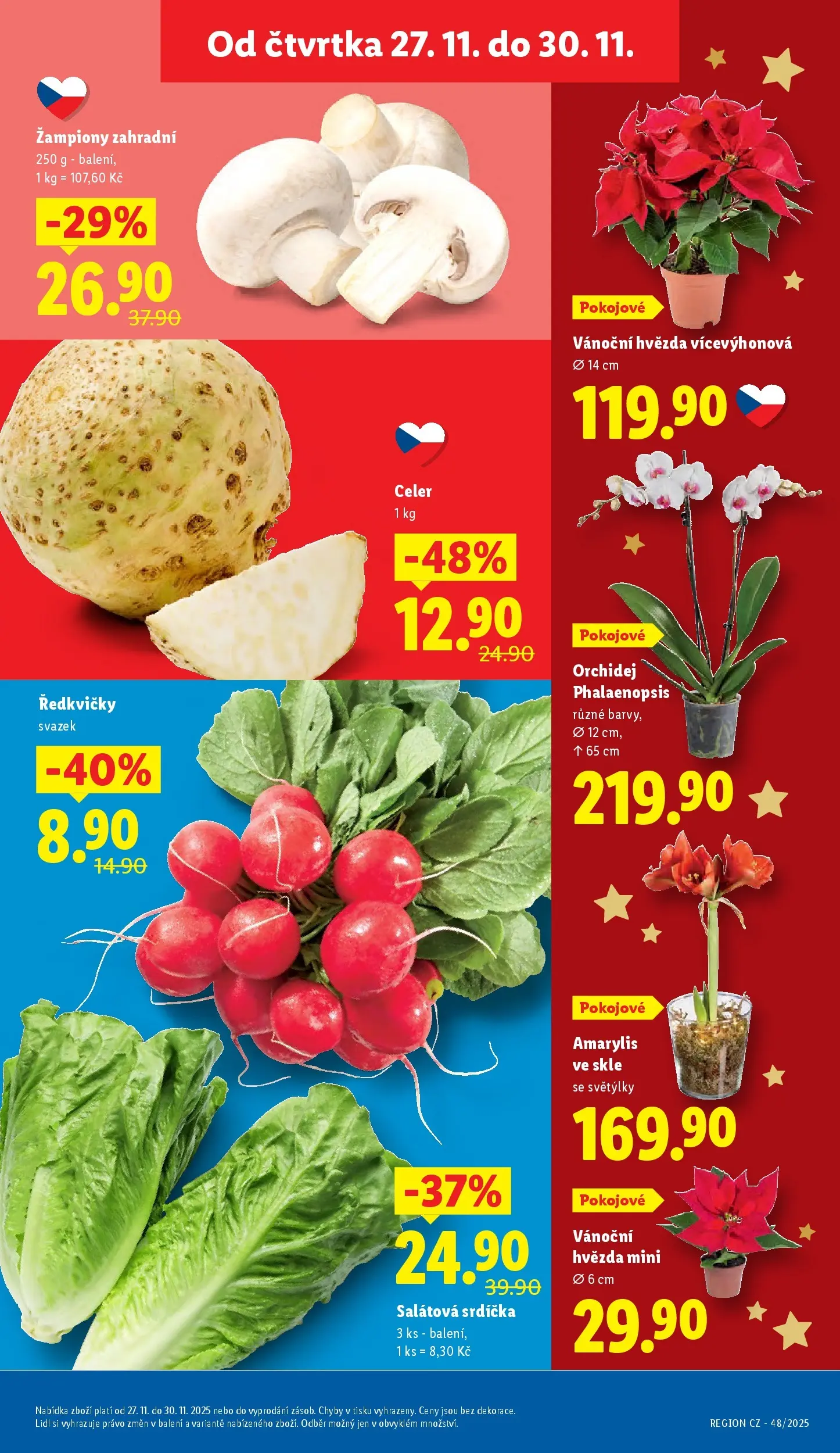 Lidl leták od 26.11.2025 - Nový akční leták | Strana: 19 | Produkty: Žampiony, Orchidej, Salátová srdíčka, Celer