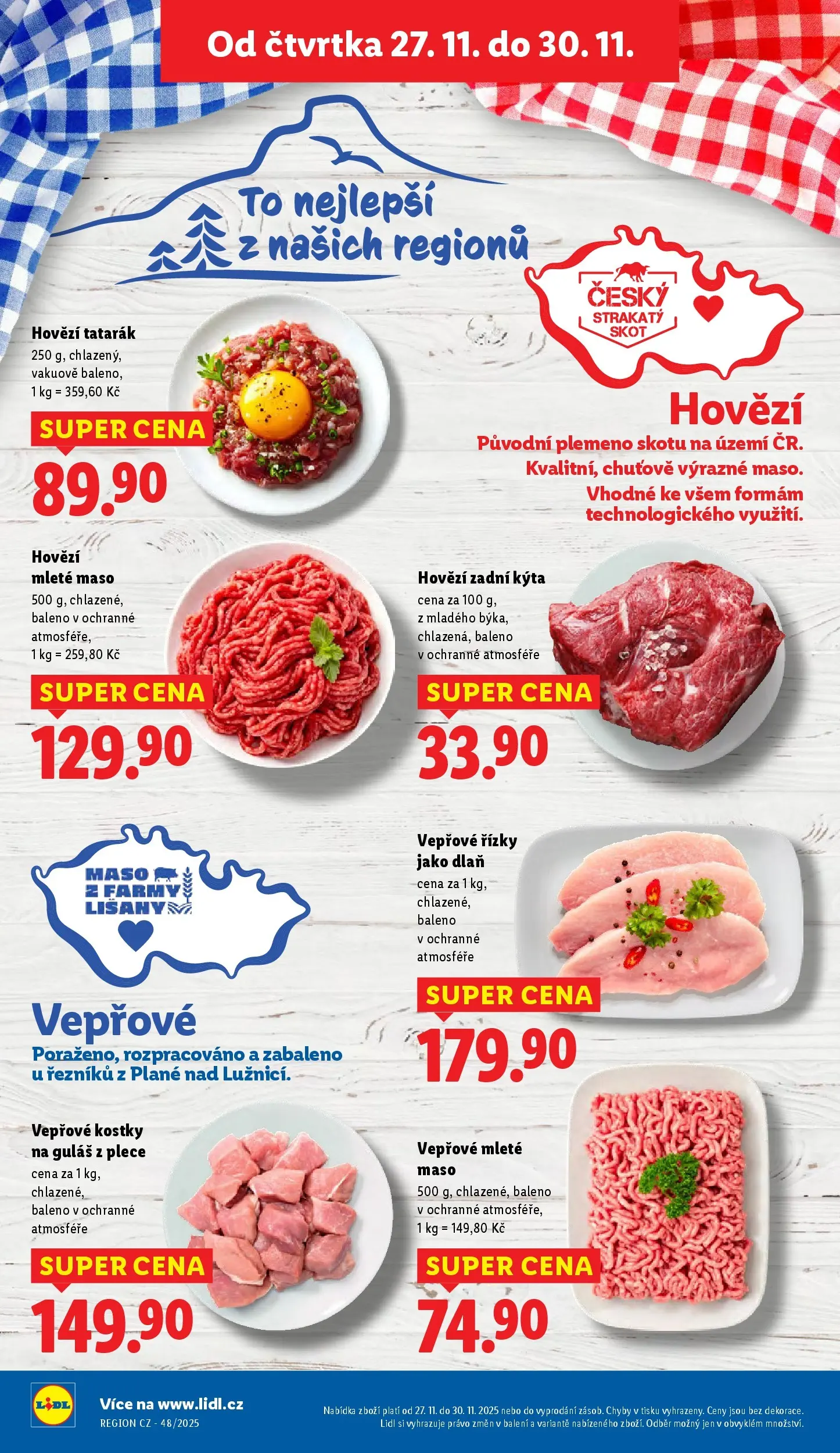 Lidl leták od 26.11.2025 - Nový akční leták | Strana: 22 | Produkty: Maso, Guláš, Hovězí mleté maso, Tatarák
