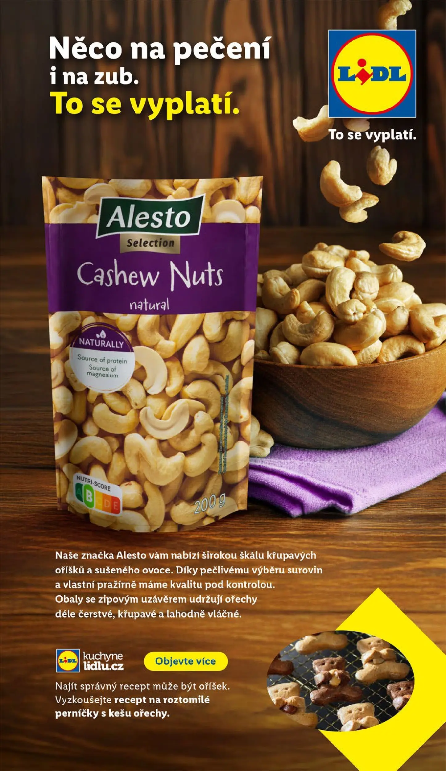 Lidl leták od 23.11.2025 - Nový akční leták | Strana: 15 | Produkty: Kešu, Ořechy, Protein, Kuchyně