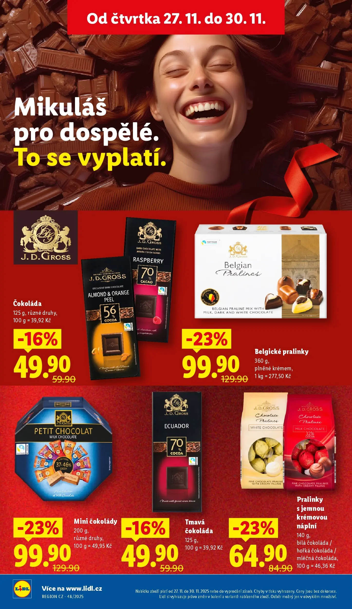 Lidl leták od 26.11.2025 - Nový akční leták | Strana: 34 | Produkty: Čokoláda, Horká čokoláda, Bílá čokoláda, Milk chocolate
