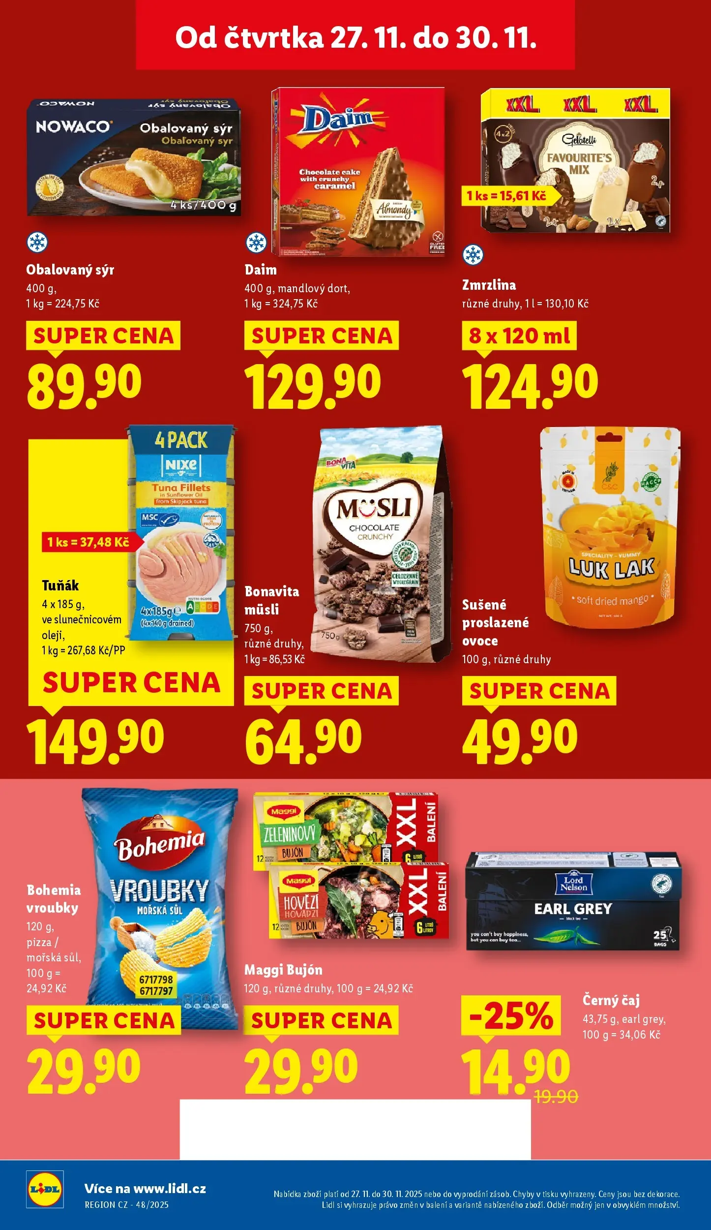 Lidl leták od 26.11.2025 - Nový akční leták | Strana: 38 | Produkty: Sýr, Bujón, Müsli, Dort