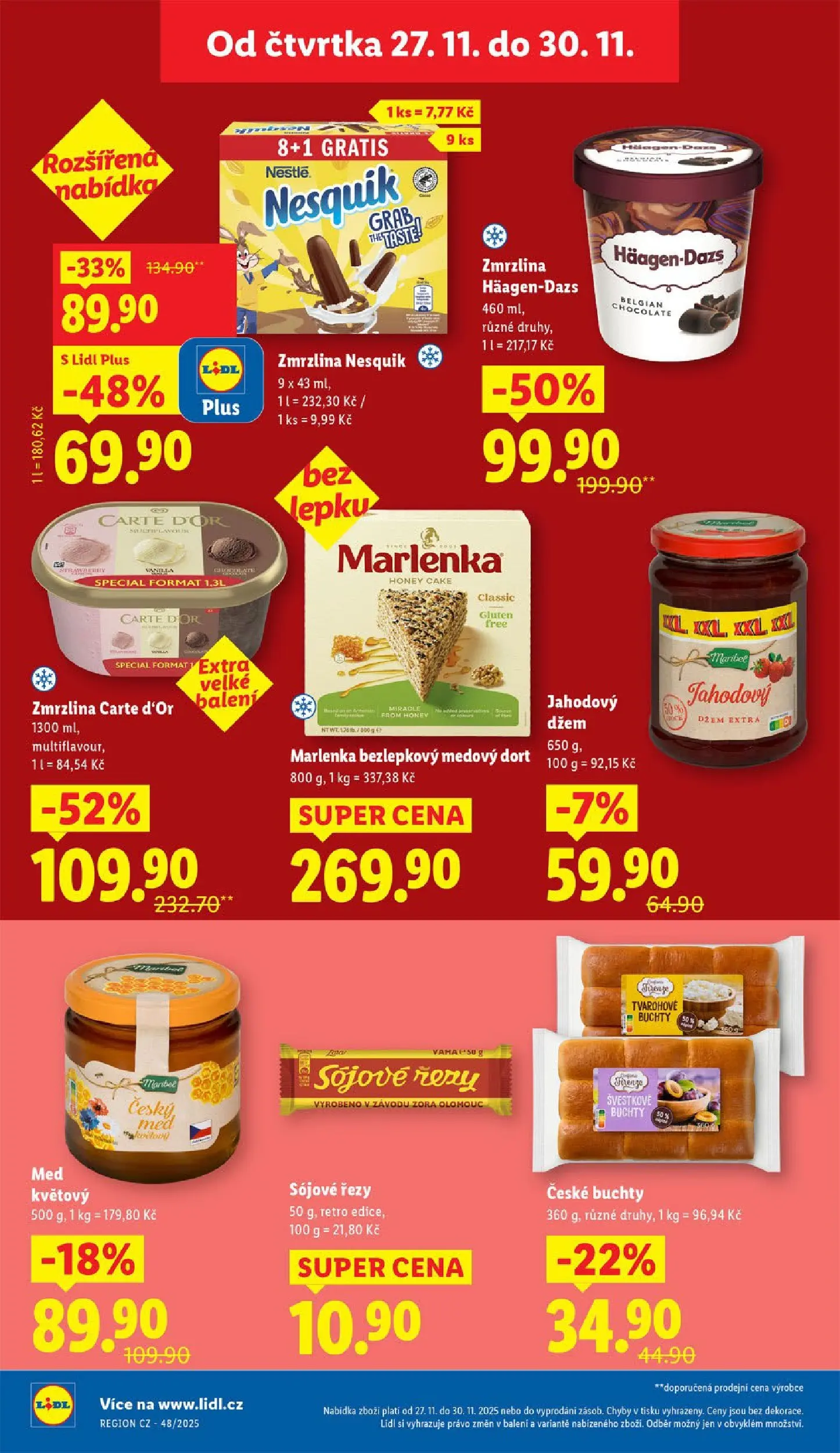 Lidl leták od 26.11.2025 - Nový akční leták | Strana: 42 | Produkty: Džem, Zmrzlina, Nesquik, Marlenka