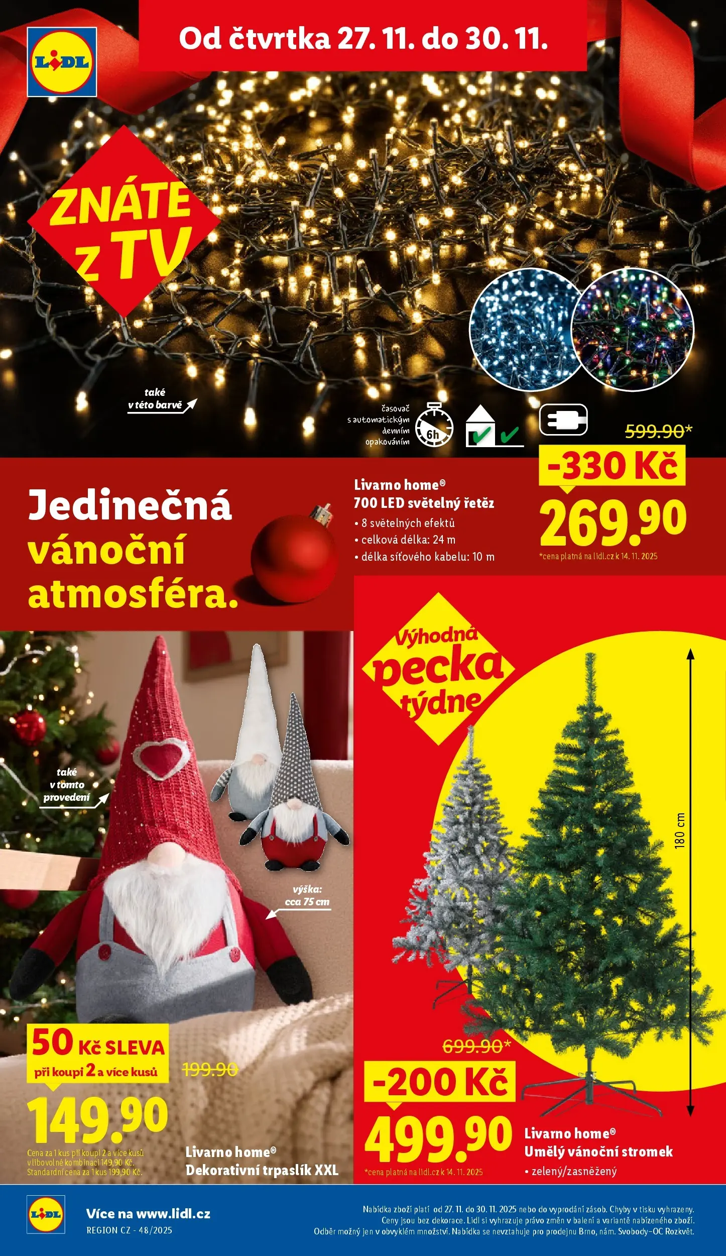 Lidl leták od 26.11.2025 - Nový akční leták | Strana: 44 | Produkty: Tv, Světelný řetěz, Časovač, LED