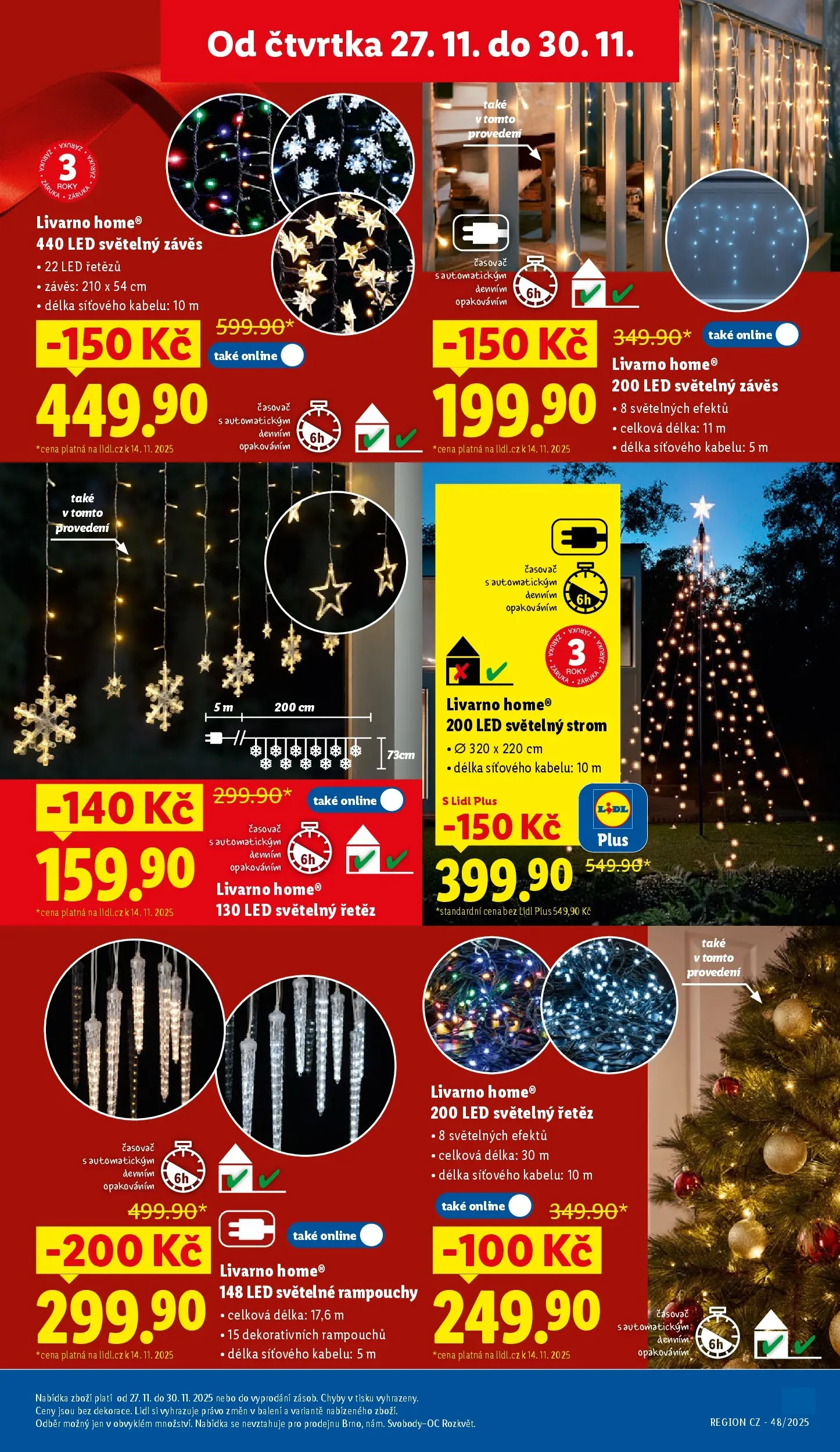 Lidl leták od 26.11.2025 - Nový akční leták | Strana: 45 | Produkty: Závěs, Světelný řetěz, Časovač, LED