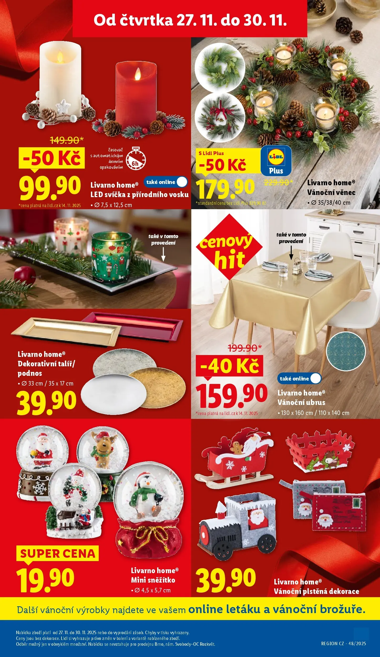 Lidl leták od 26.11.2025 - Nový akční leták | Strana: 49 | Produkty: Svíčka, Časovač, Ubrus, LED