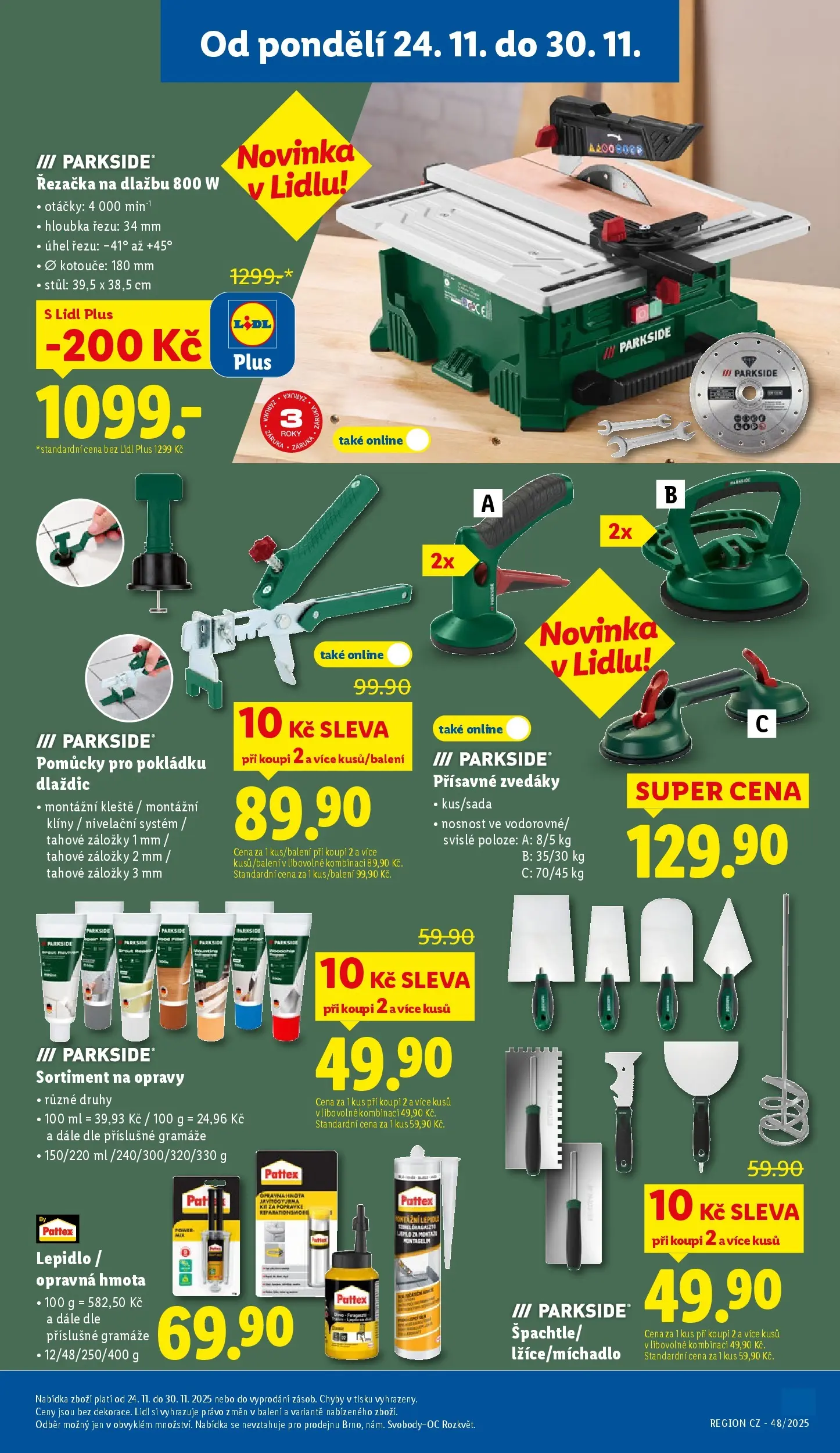 Lidl leták od 23.11.2025 - Nový akční leták | Strana: 39 | Produkty: Parkside, Řezačka, Stůl