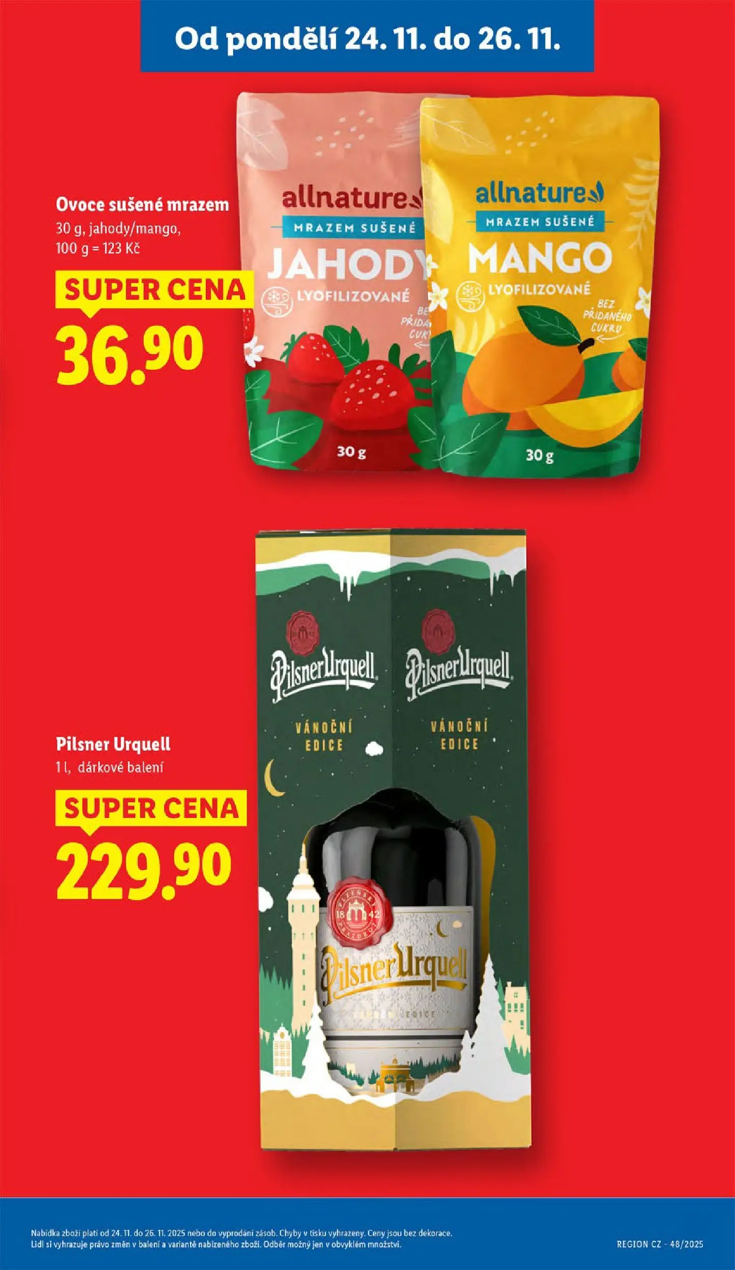 Lidl leták od 23.11.2025 - Nový akční leták | Strana: 5 | Produkty: Ovoce, Jahody, Pilsner, Pilsner Urquell