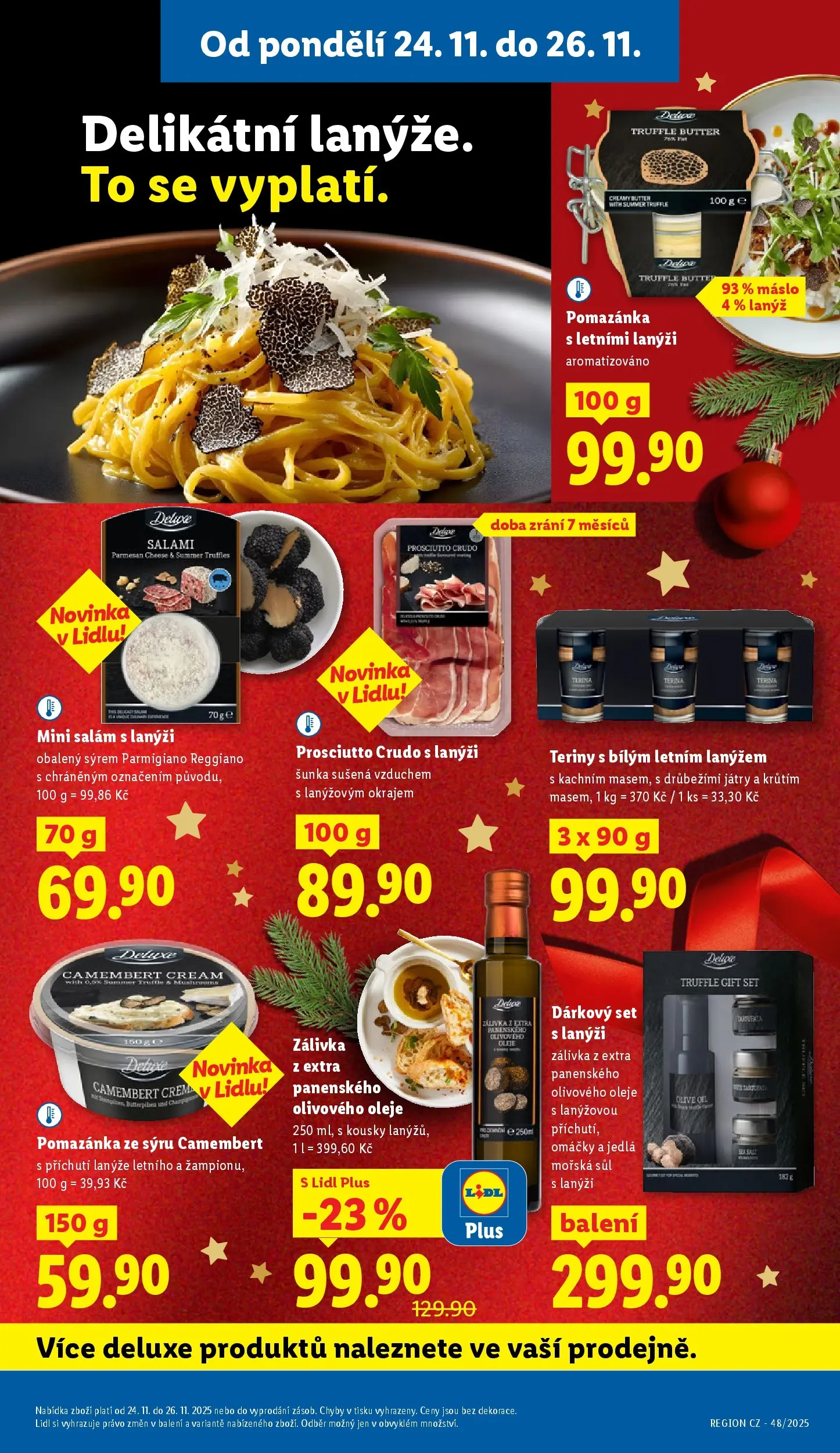 Lidl leták od 23.11.2025 - Nový akční leták | Strana: 21 | Produkty: Šunka, Prosciutto, Truffles, Camembert