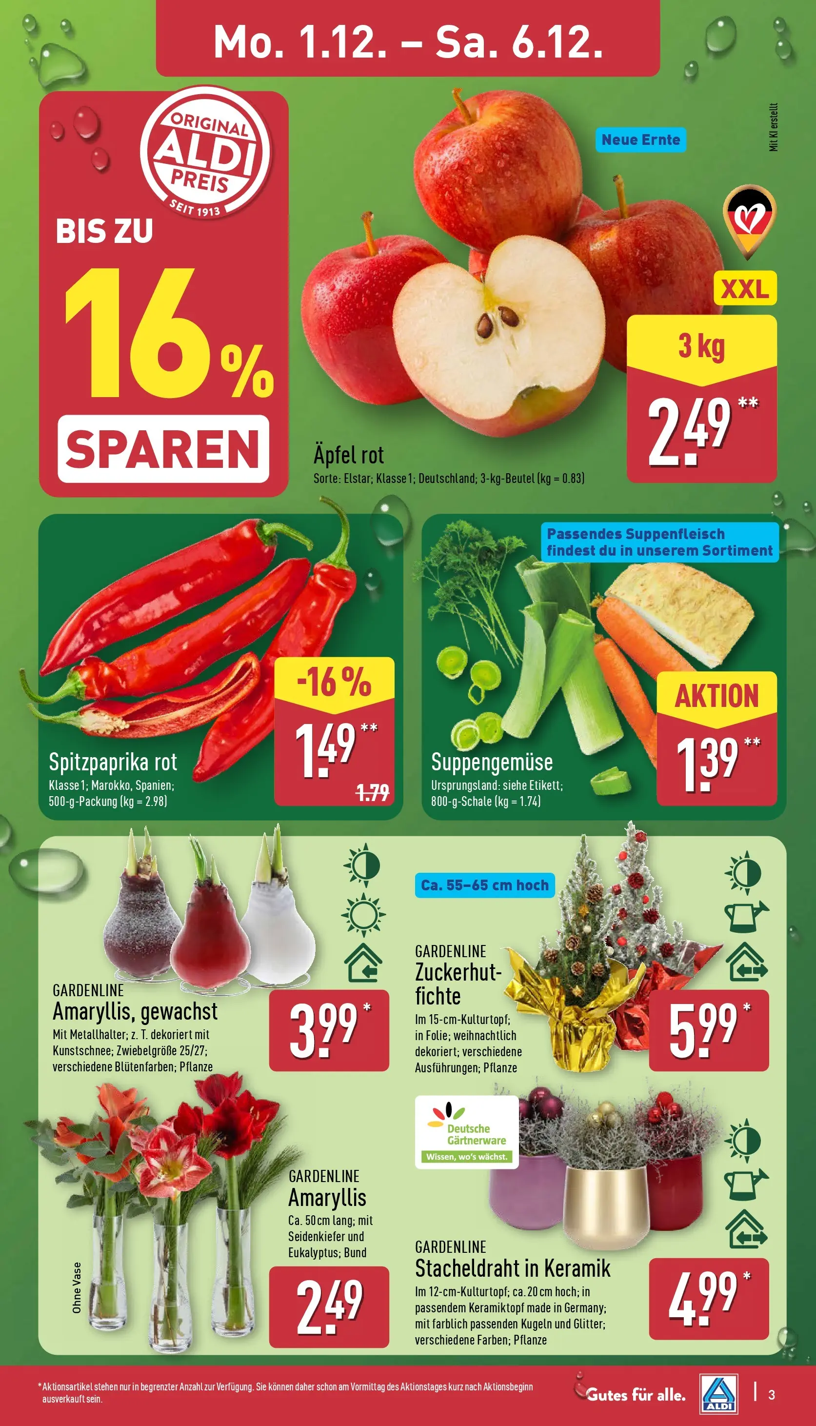 Aldi - ALDI Nord: Wochenangebote (ab 30.11.2025) » Angebote Online | Seite: 3 | Produkte: Vase, Äpfel, Suppenfleisch