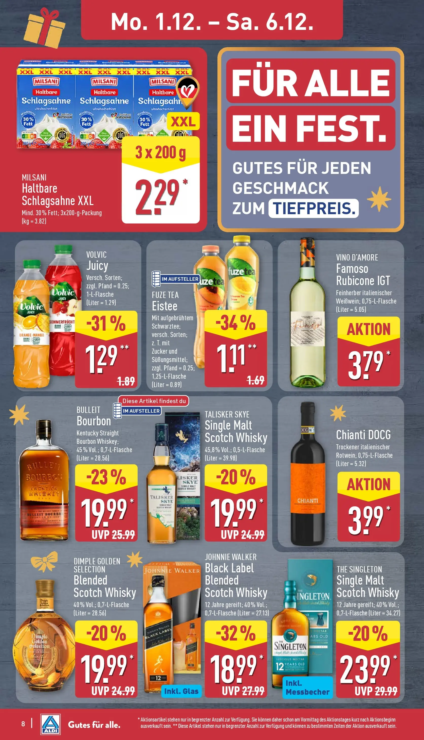 Aldi - ALDI Nord: Wochenangebote (ab 30.11.2025) » Angebote Online | Seite: 9 | Produkte: Fuze tea, Mango, Bourbon, Volvic