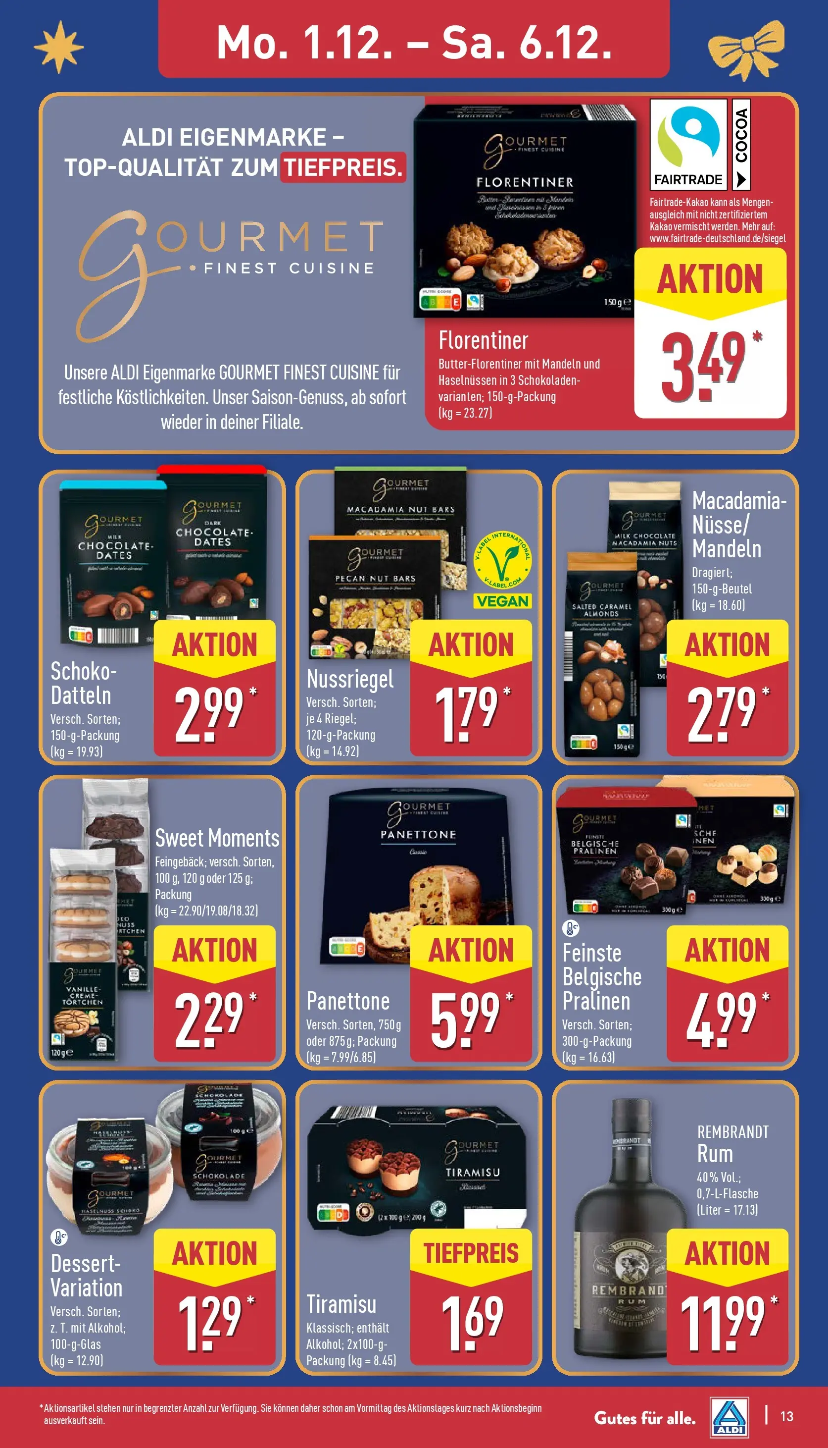 Aldi - ALDI Nord: Wochenangebote (ab 30.11.2025) » Angebote Online | Seite: 14 | Produkte: Schokolade, Mandeln, Creme