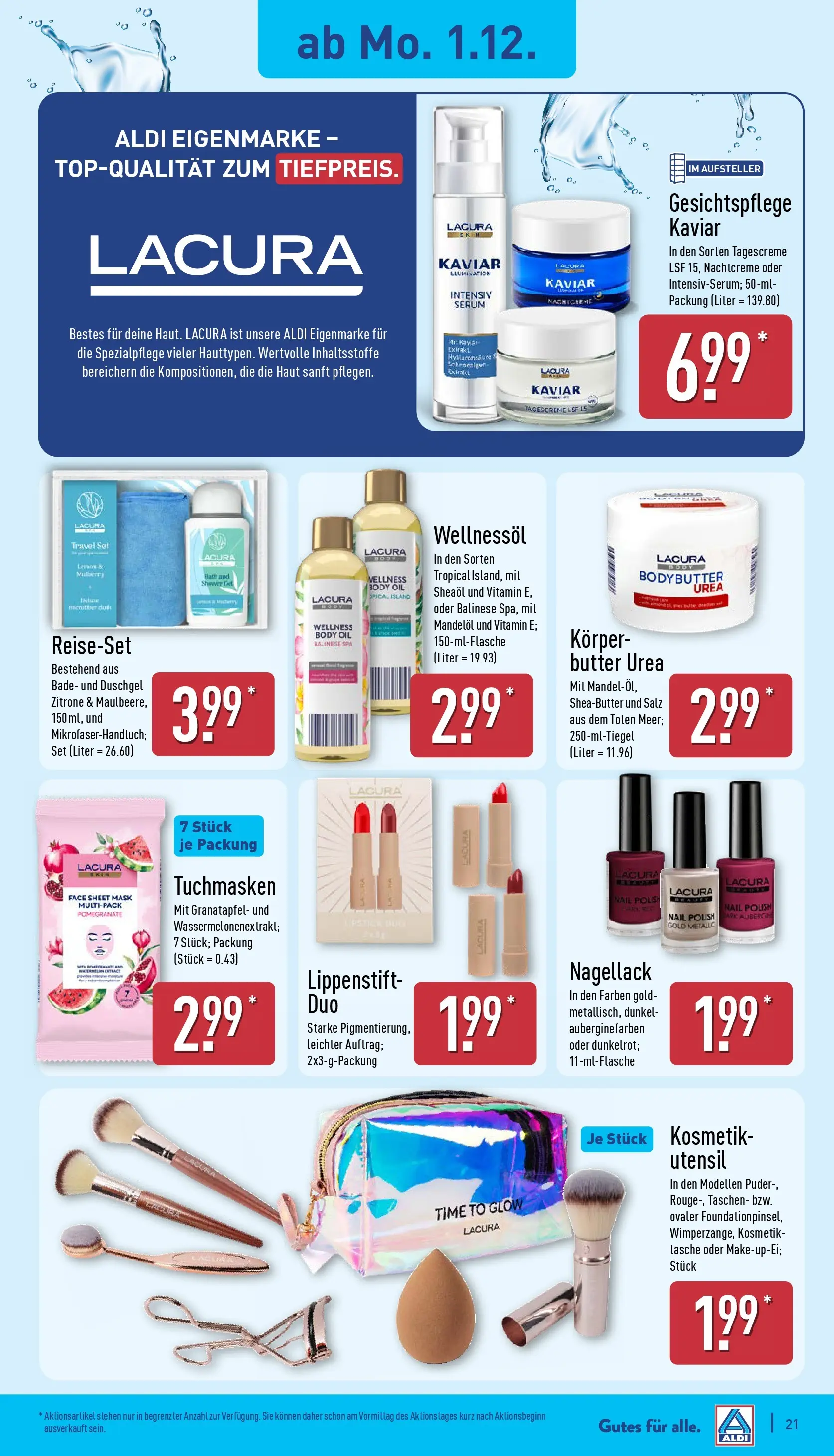 Aldi - ALDI Nord: Wochenangebote (ab 30.11.2025) » Angebote Online | Seite: 22 | Produkte: Puder, Lippenstift, Duschgel, Serum