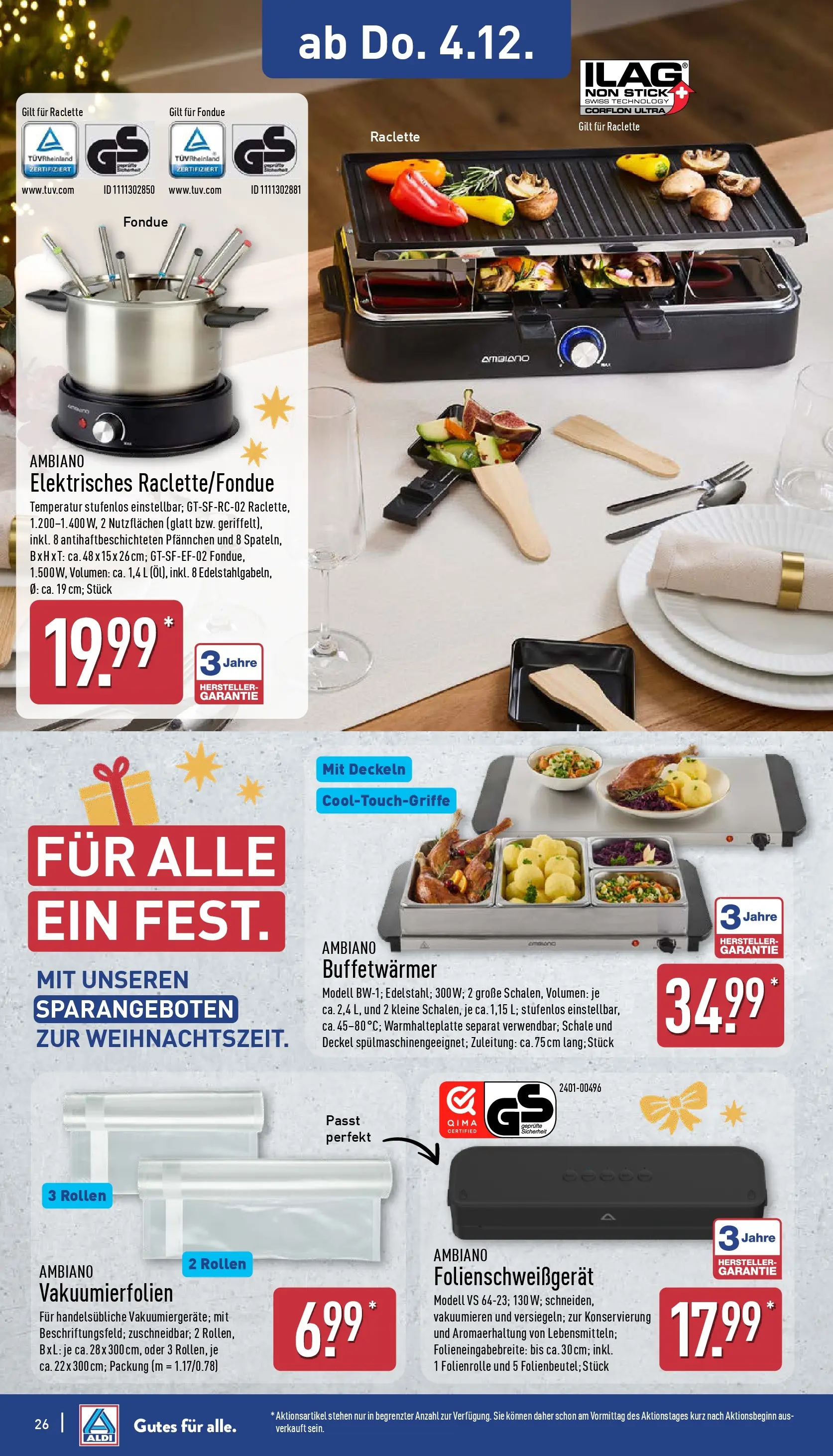Aldi - ALDI Nord: Wochenangebote (ab 30.11.2025) » Angebote Online | Seite: 27 | Produkte: Raclette, Fondue