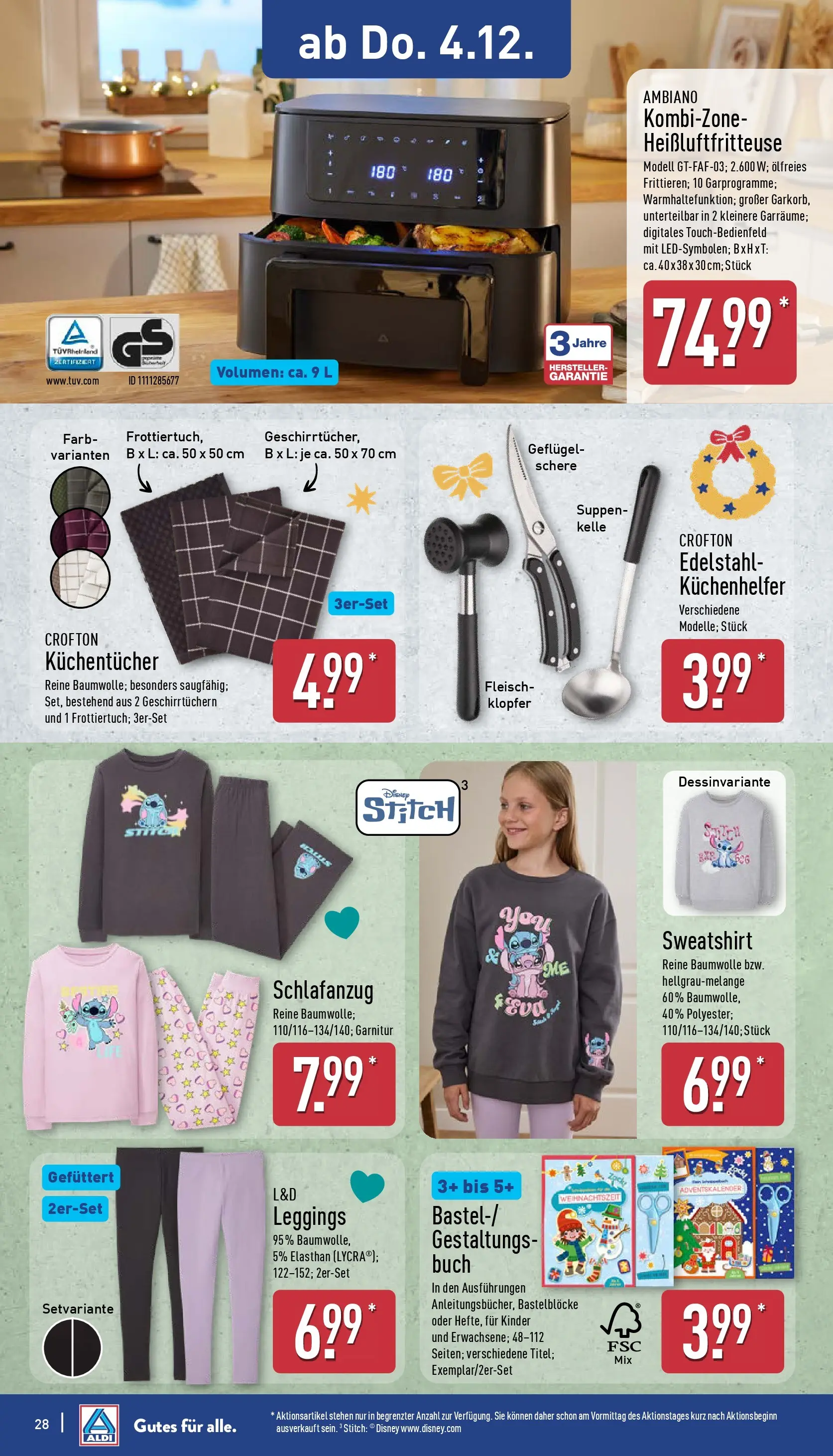 Aldi - ALDI Nord: Wochenangebote (ab 30.11.2025) » Angebote Online | Seite: 29 | Produkte: Sweatshirt, Leggings, Heißluftfritteuse, Fleisch