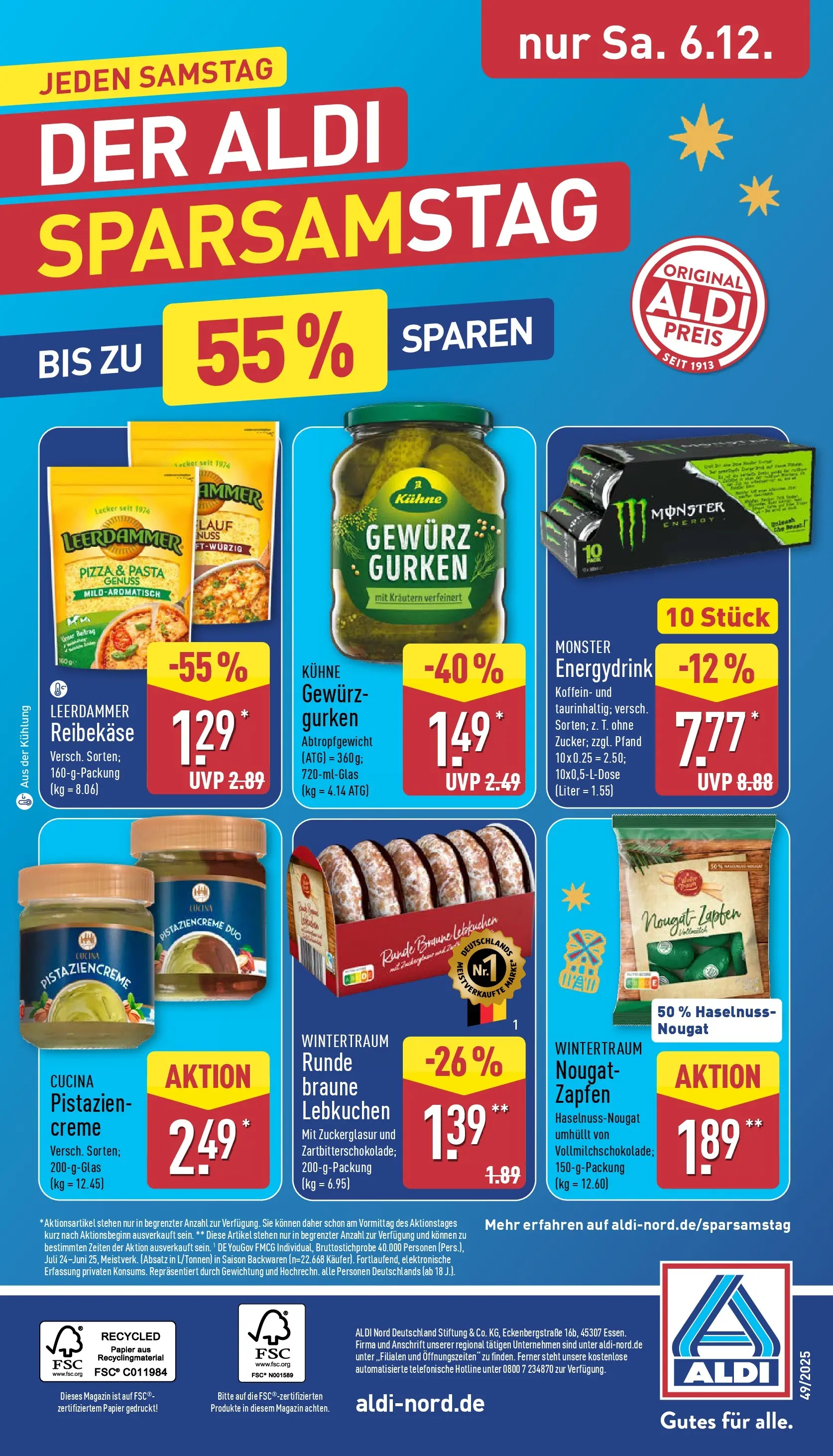 Aldi - ALDI Nord: Wochenangebote (ab 30.11.2025) » Angebote Online | Seite: 37 | Produkte: Energy, Pistazien, Creme, Pasta