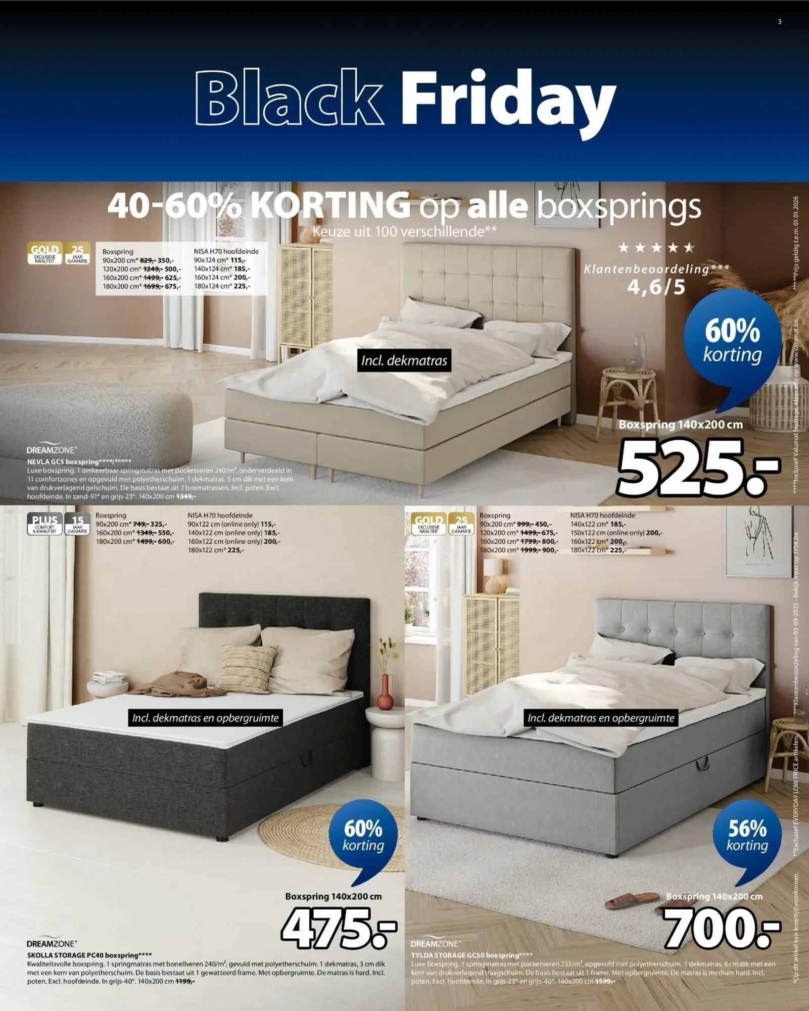 Folder JYSK BLACK FRIDAY 2025 vanaf 23/11 | Pagina: 3 | Producten: Matras, Kan