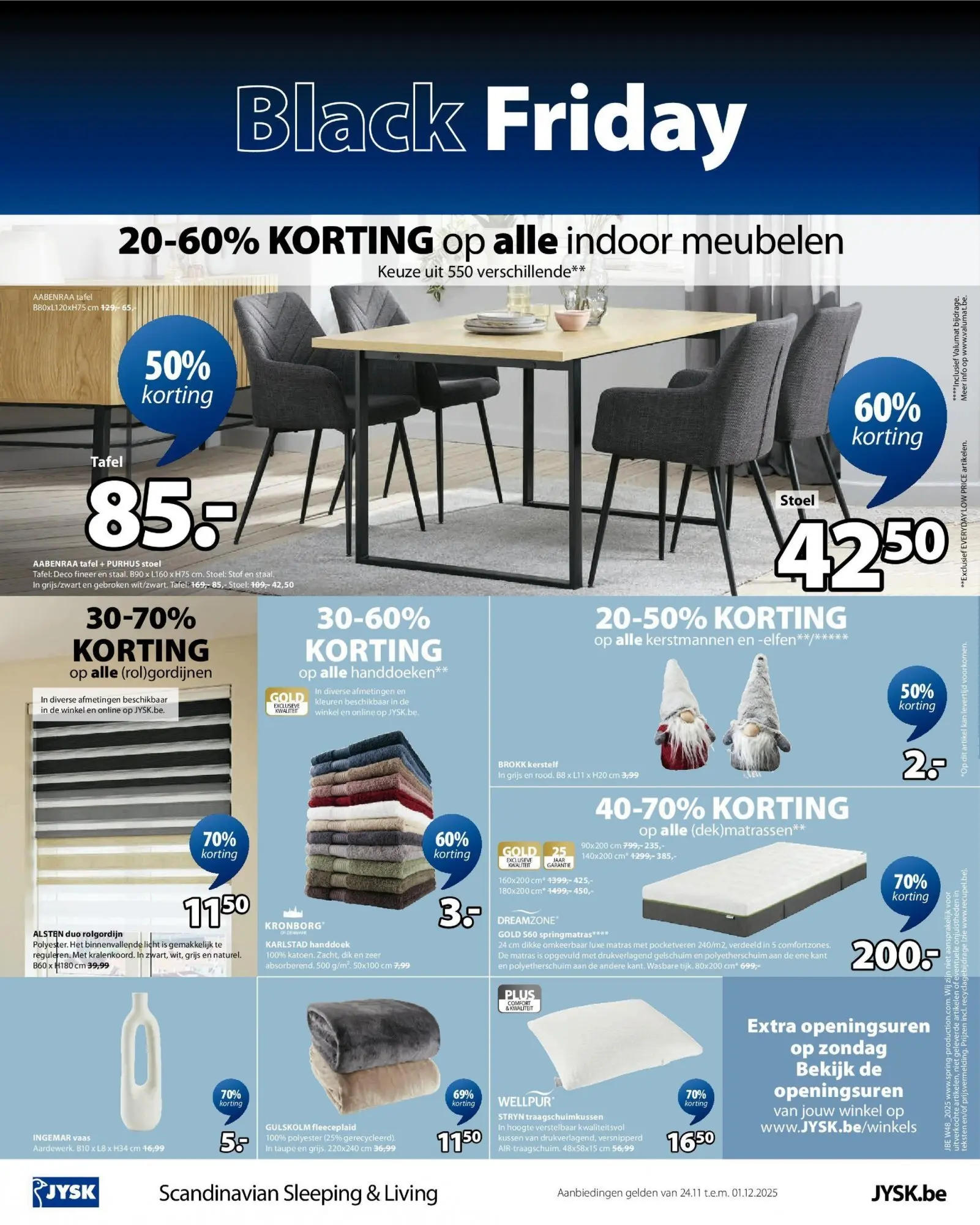 Folder JYSK BLACK FRIDAY 2025 vanaf 23/11 | Pagina: 16 | Producten: Matras, Kussen, Stoel, Kan