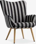 JYSK JYSK Кресло SIMESTED райе черен/бежов текстил - до 18-03-26