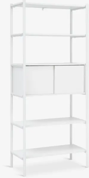 JYSK Etajeră LINDVED 6 rafturi 2 uși albă