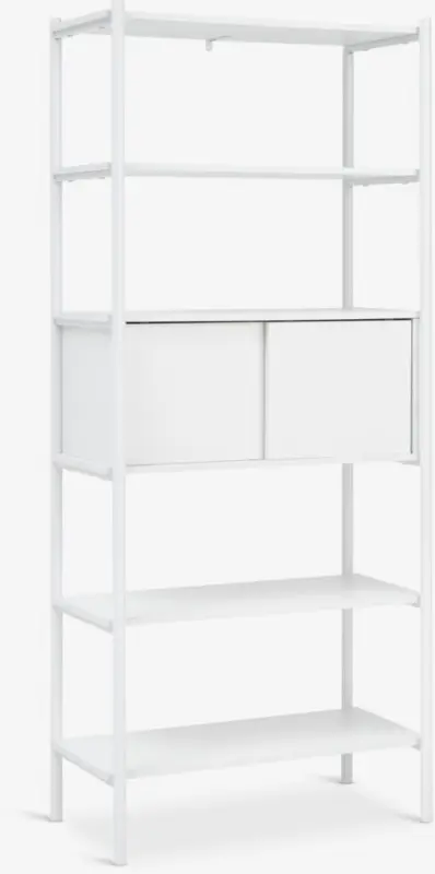JYSK Etajeră LINDVED 6 rafturi 2 uși albă