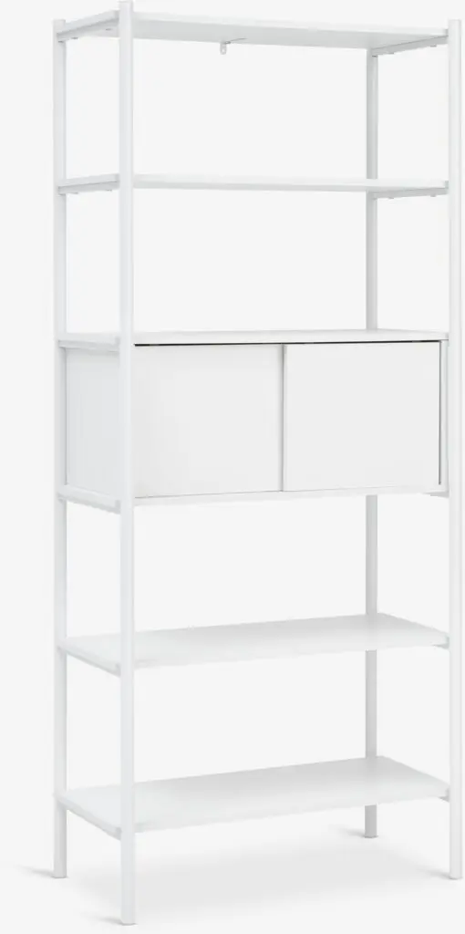 JYSK Etajeră LINDVED 6 rafturi 2 uși albă
