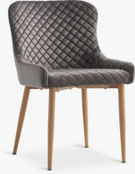 JYSK Scaun PEBRINGE catifea gri/stejar natur