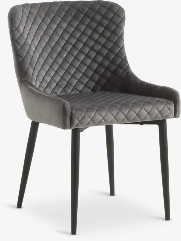 JYSK Scaun PEBRINGE catifea gri/negru