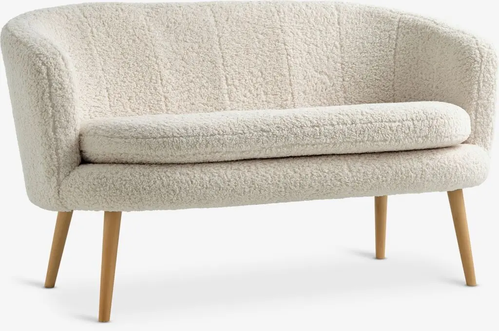 JYSK Canapea GISTRUP 2 locuri alb-murdar plușat