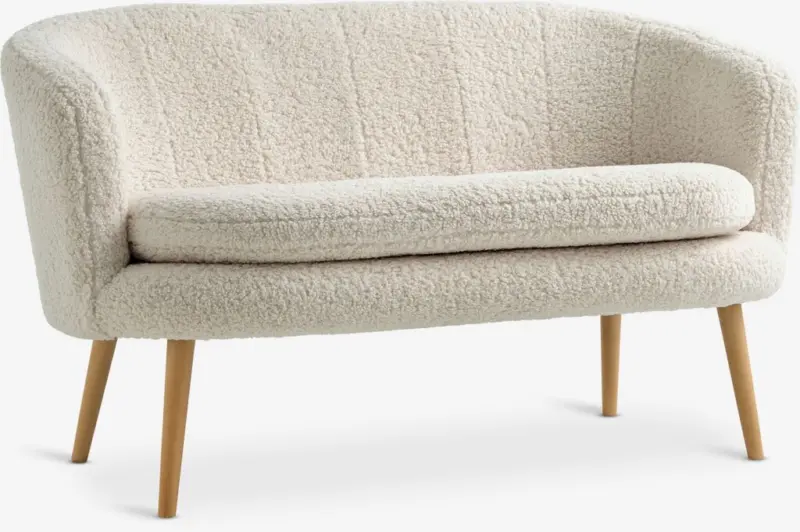 JYSK Canapea GISTRUP 2 locuri alb-murdar plușat